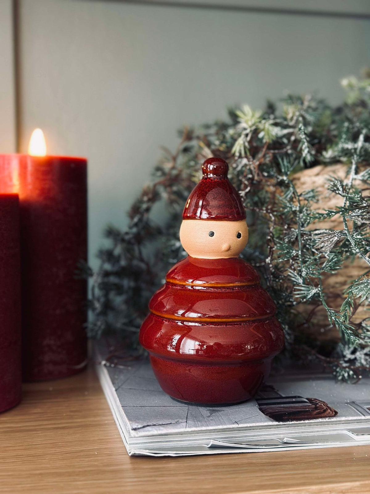 Kerstman keramiek - Rood