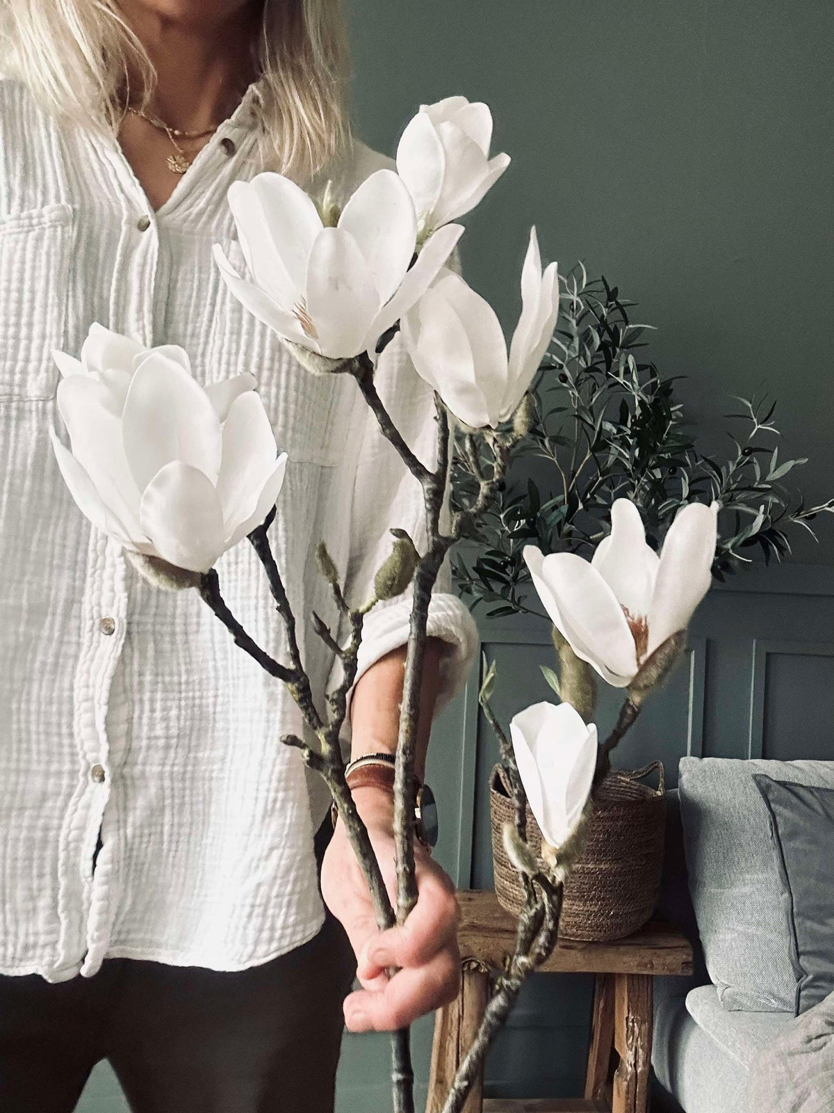 Bloem Magnolia - Wit 88 cm