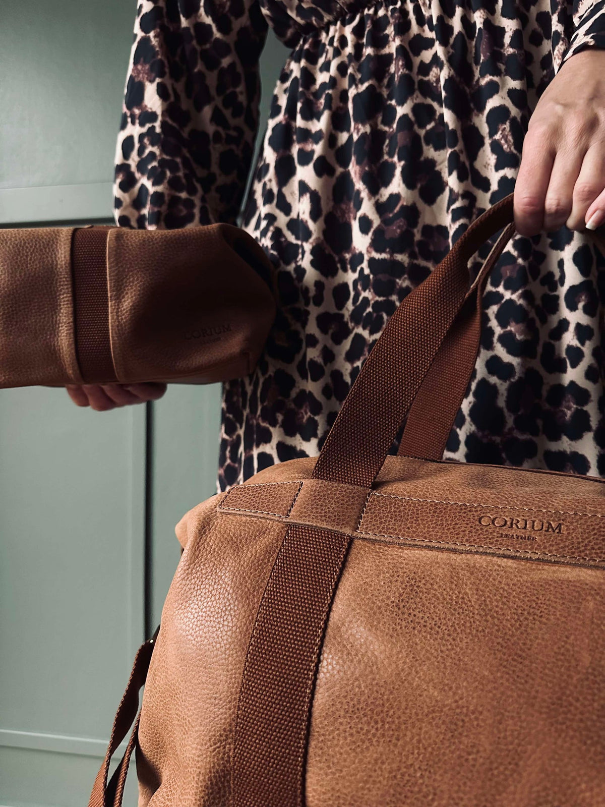 Cadeauset weekendtas m. toilettas - Cognac