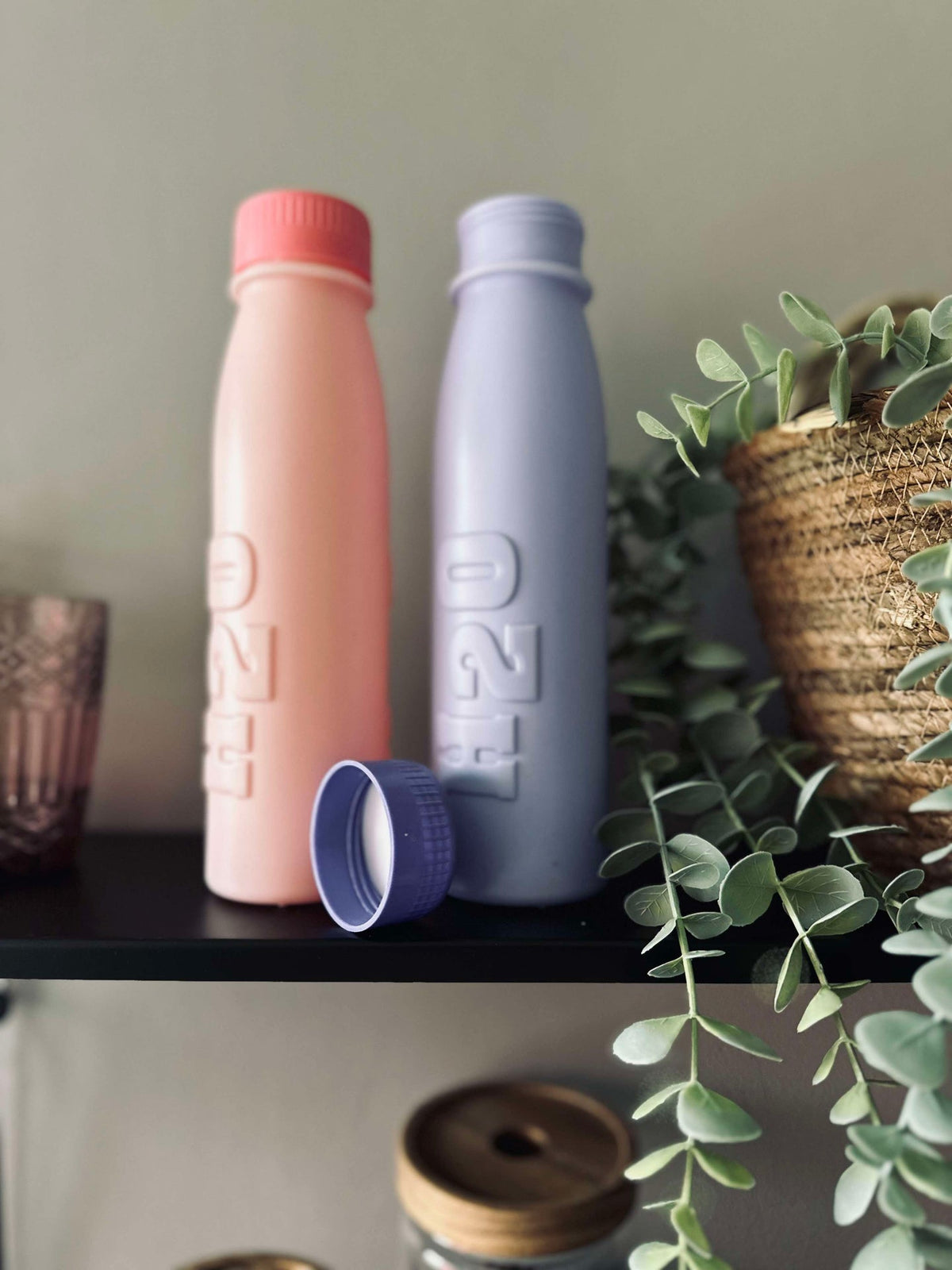 Drinkfles H2O 500 ml - Roze / Paars Mix