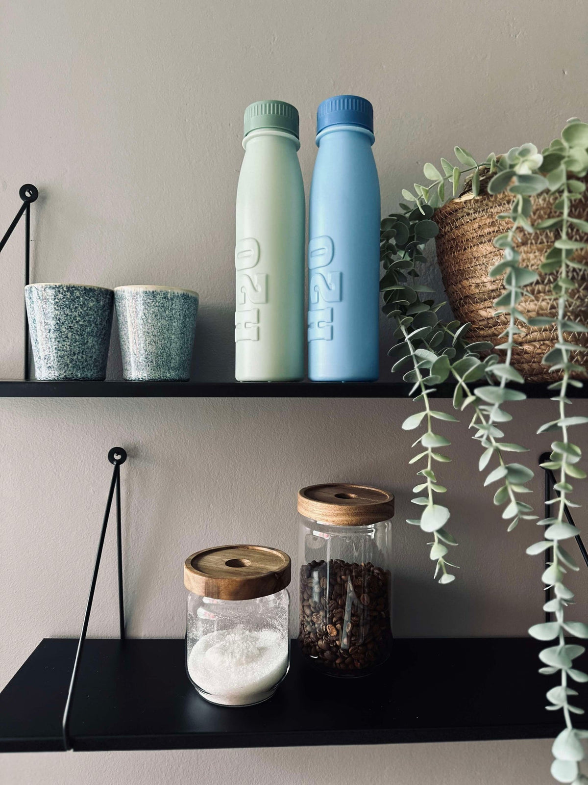 Drinkfles H2O 500 ml - Groen / Blauw Mix