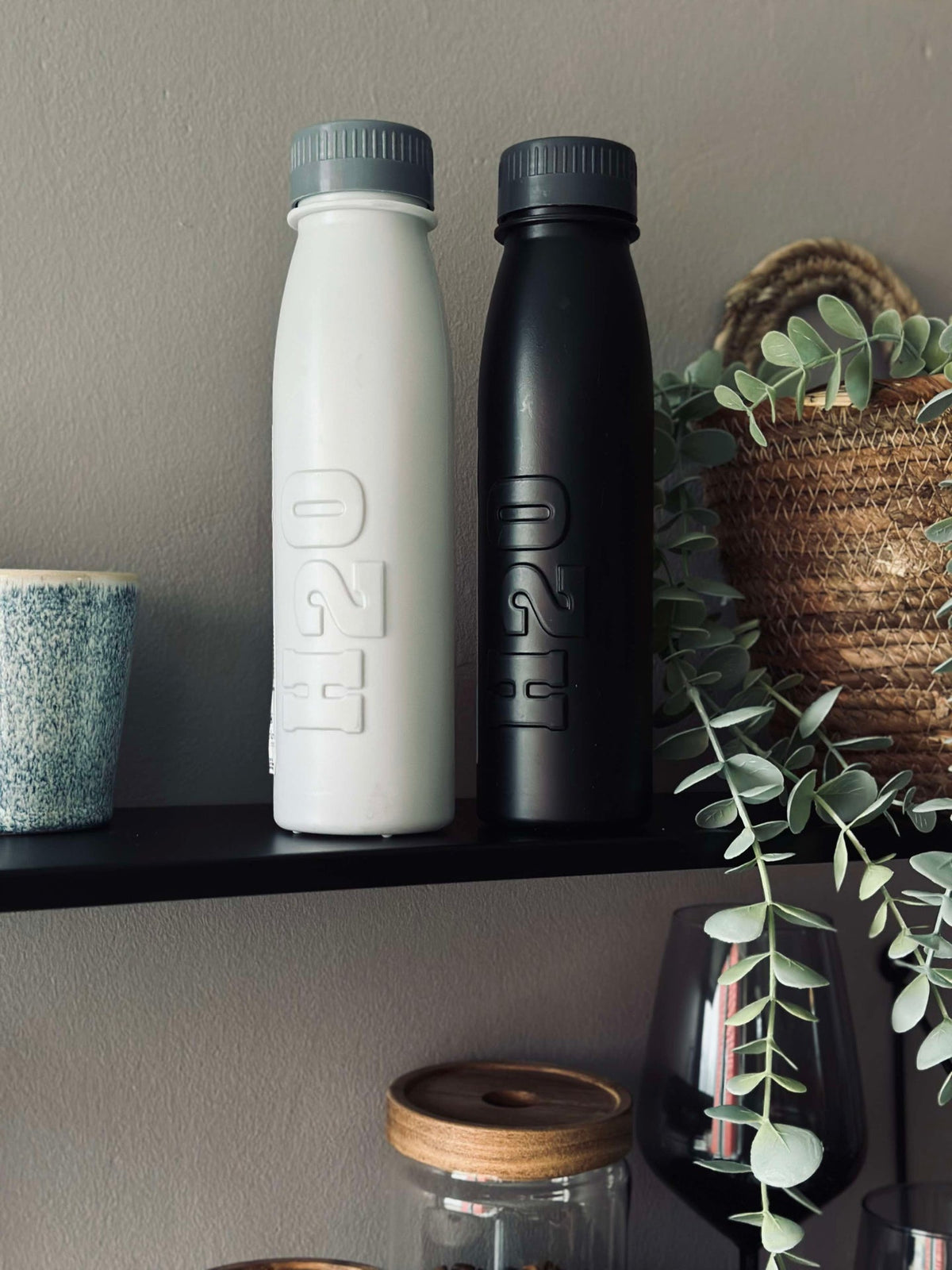 Drinkfles H2O 500 ml - Zwart / Grijs Mix