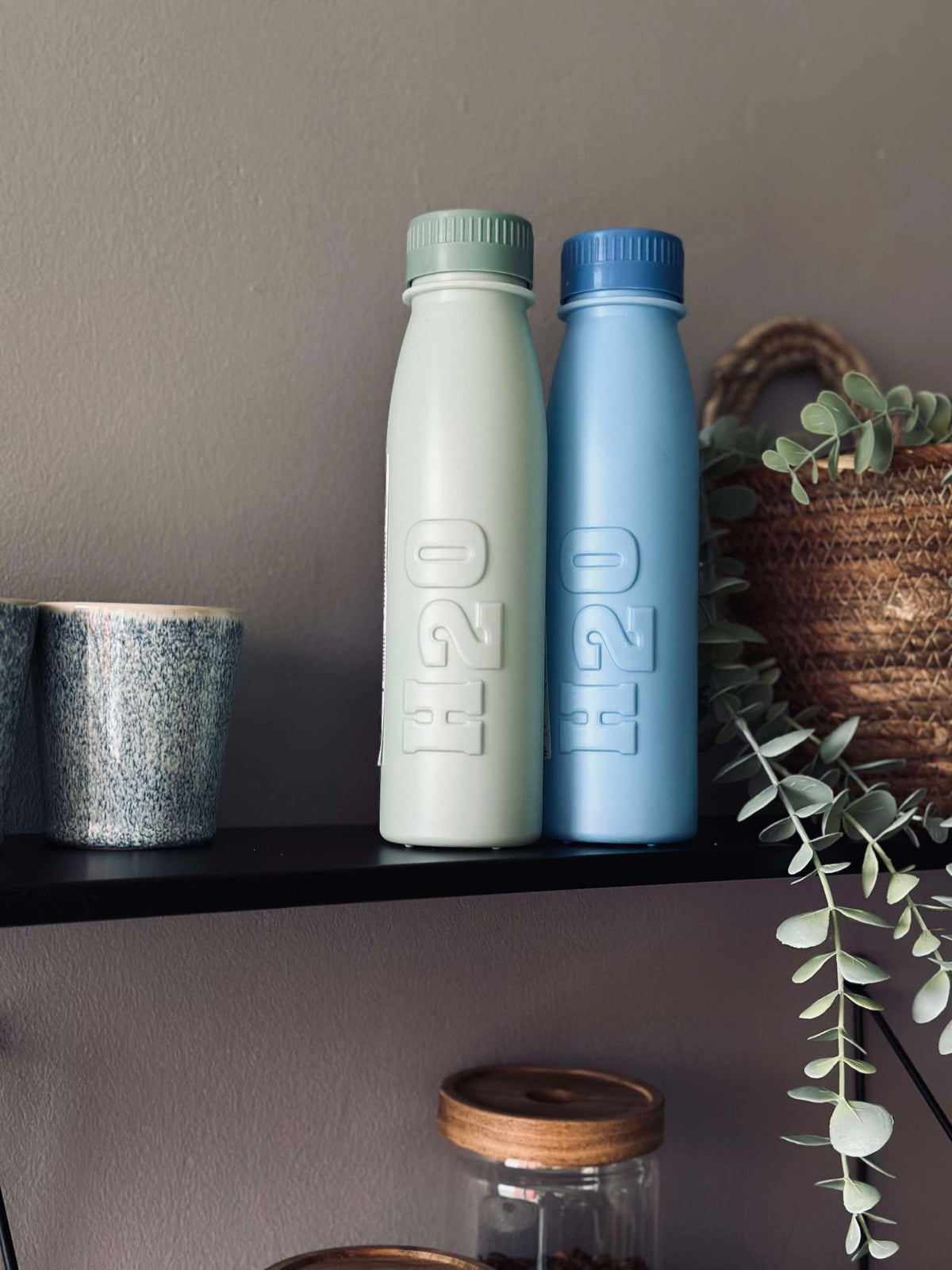 Drinkfles H2O 500 ml - Groen / Blauw Mix