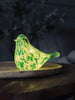 LED Vogel van mondgeblazen glas - Groen