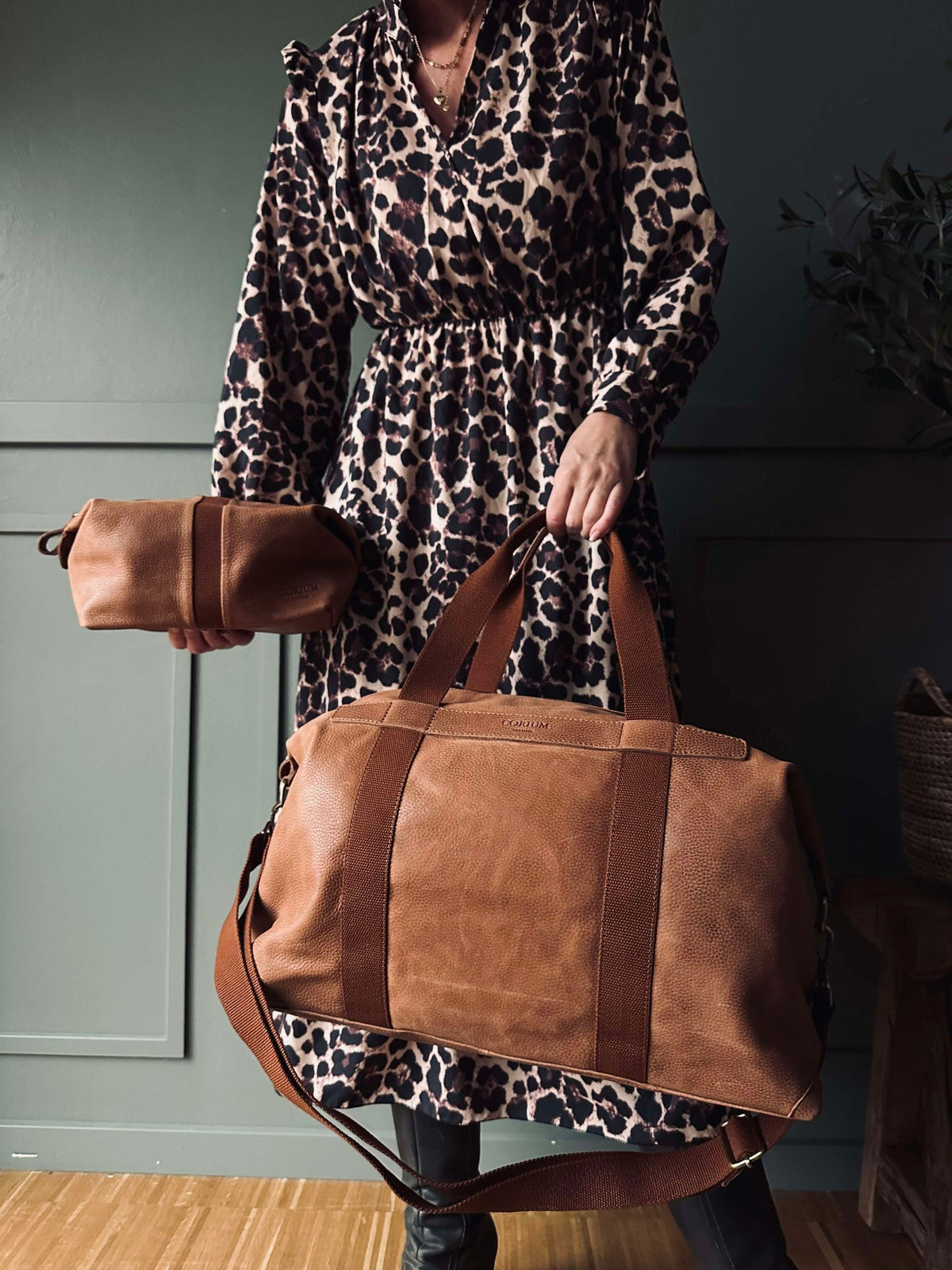 Cadeauset weekendtas m. toilettas - Cognac