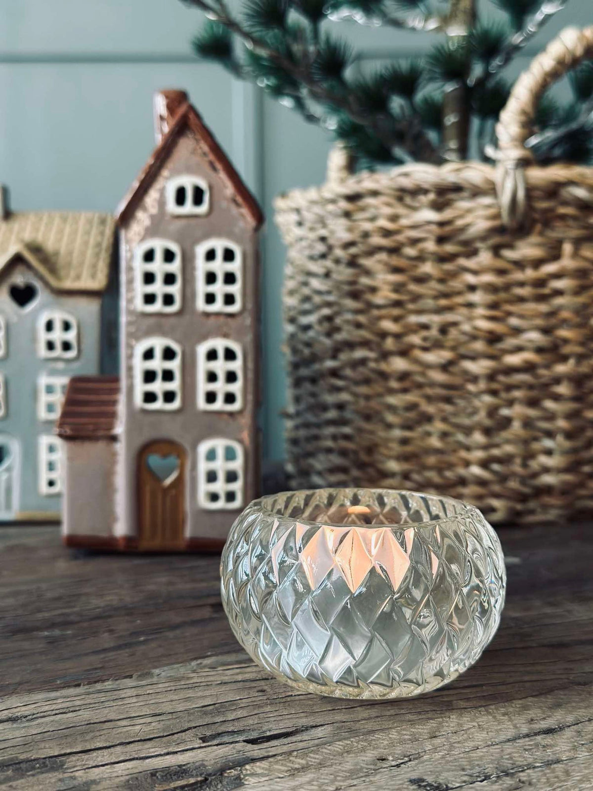 Kaarsenhouder voor waxinelichtjes Diamond - White