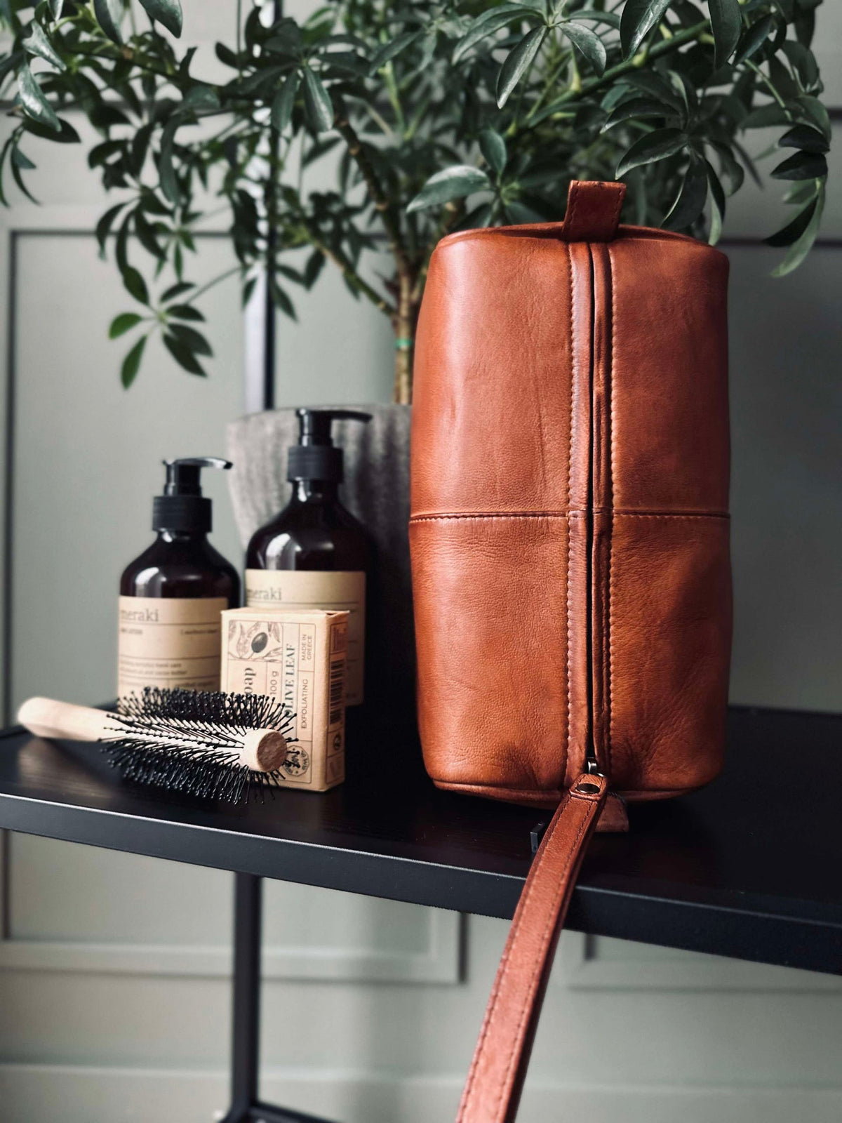 Toilettas Roy Cognac