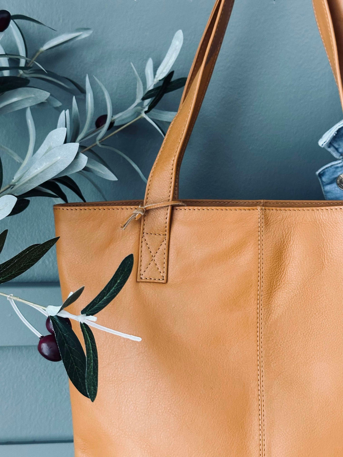 Shopper Marina van zacht leer - Cognac