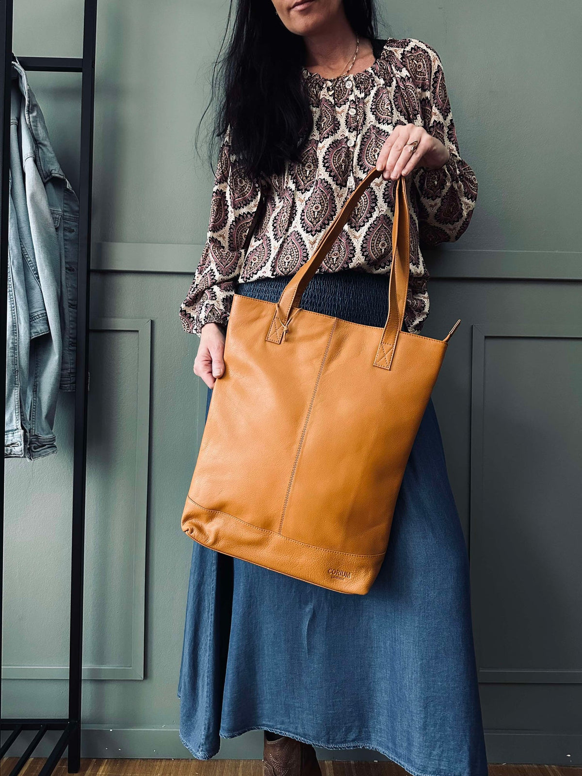 Shopper Marina van zacht leer - Cognac