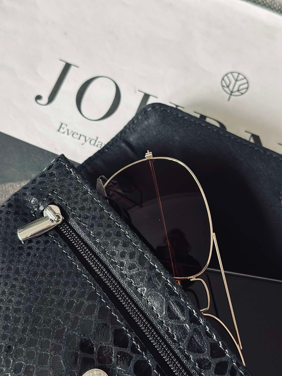 Portemonnee Aura Black Croco