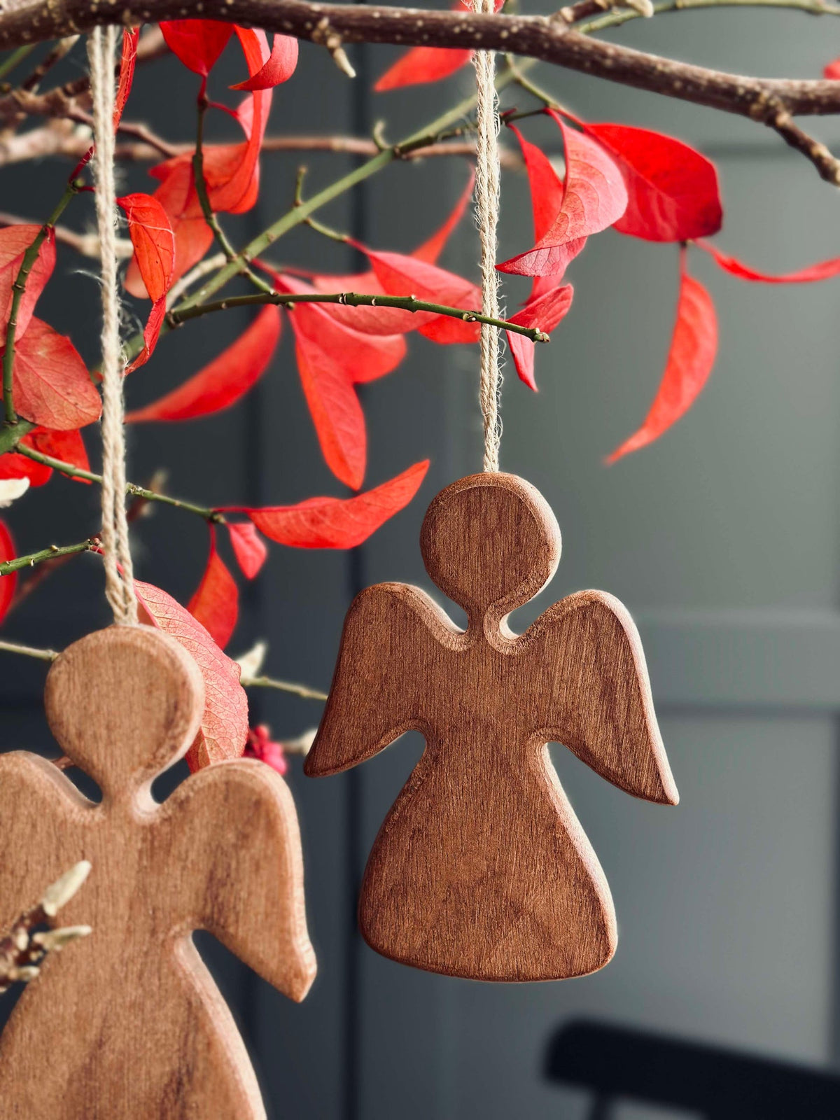 Hanger Engel in hout - Donker