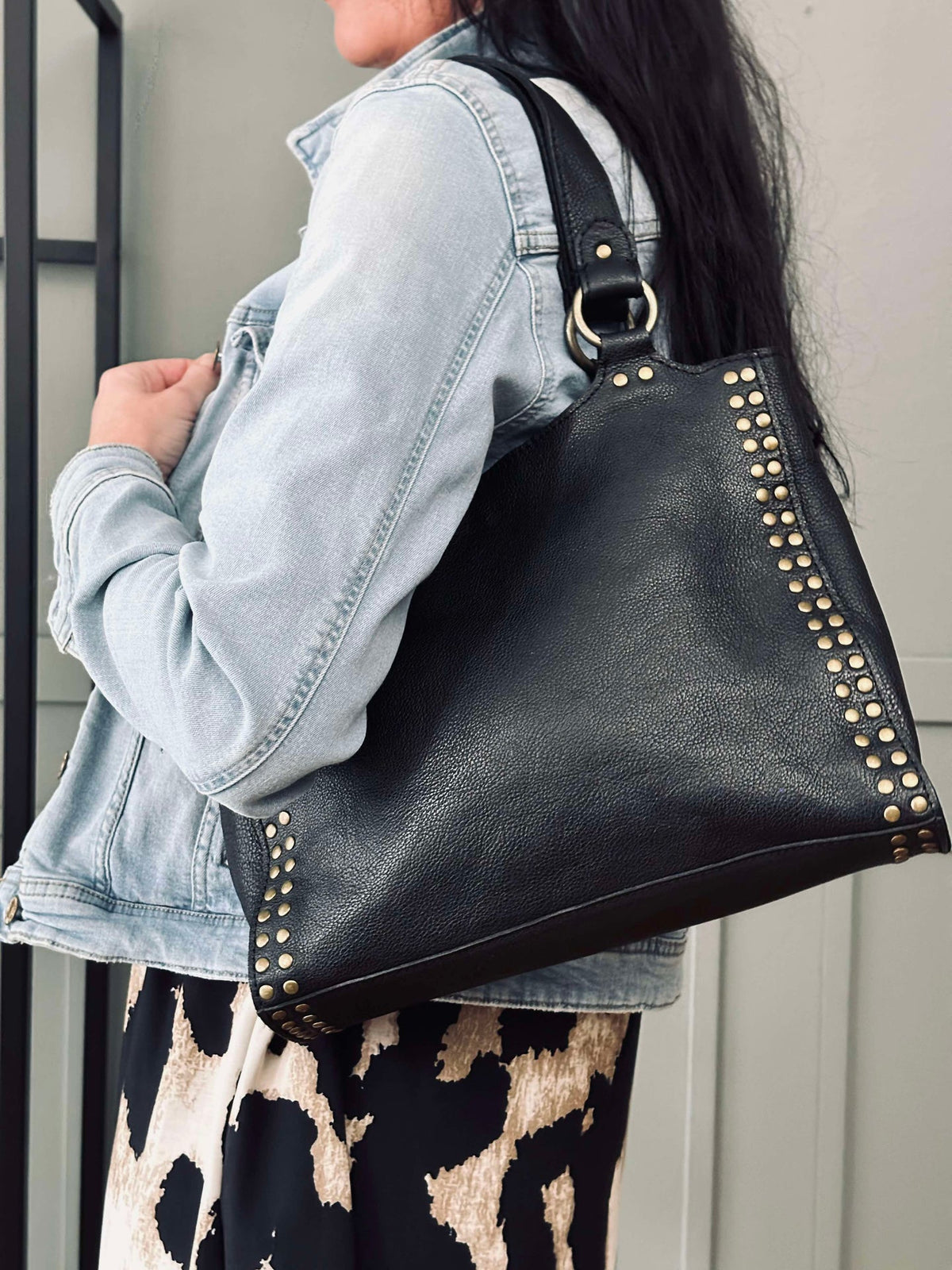 Werktas met studs - Black