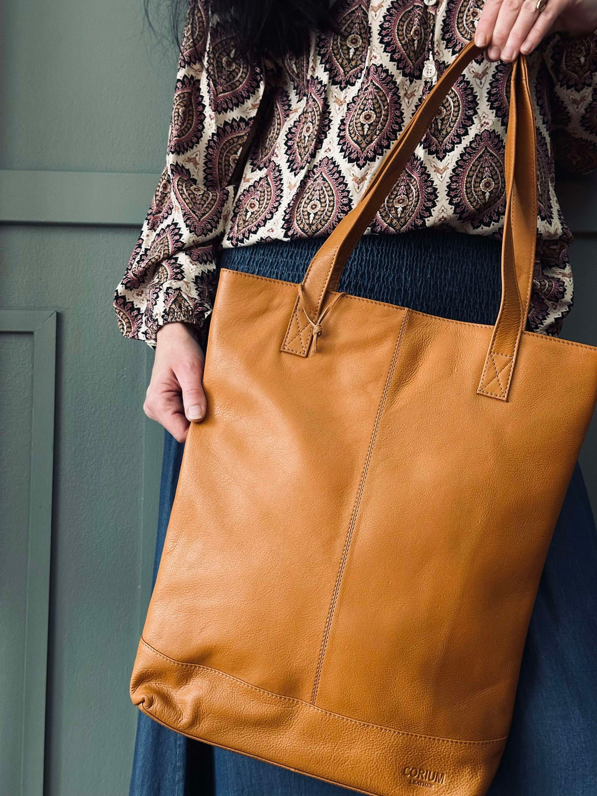 Shopper Marina van zacht leer - Cognac
