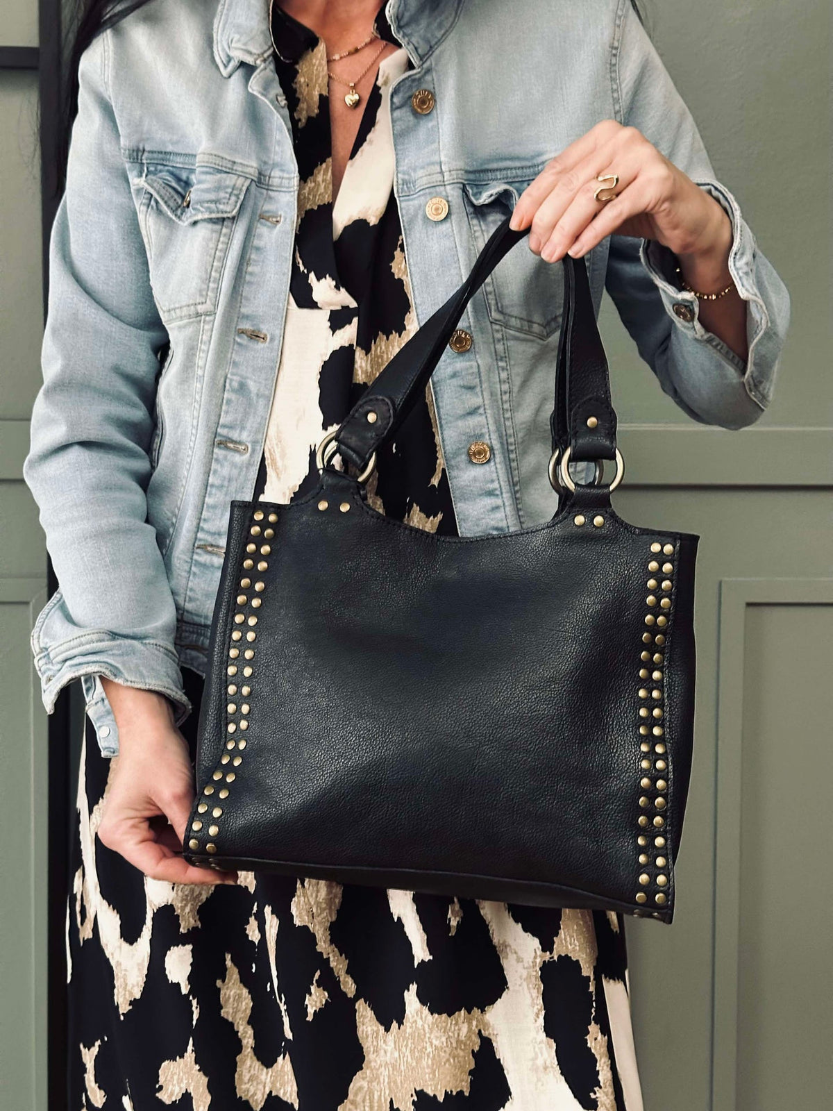 Werktas met studs - Black