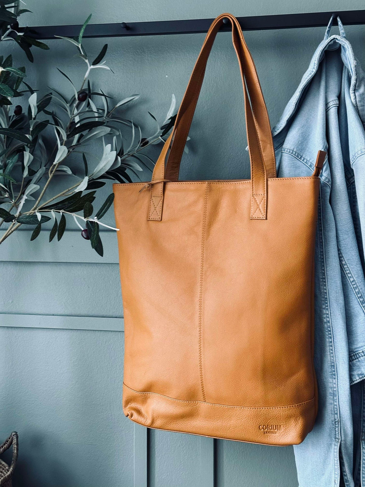 Shopper Marina van zacht leer - Cognac
