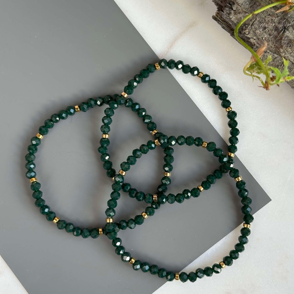 Armband Merle Forest Green - Set met 3 stuks