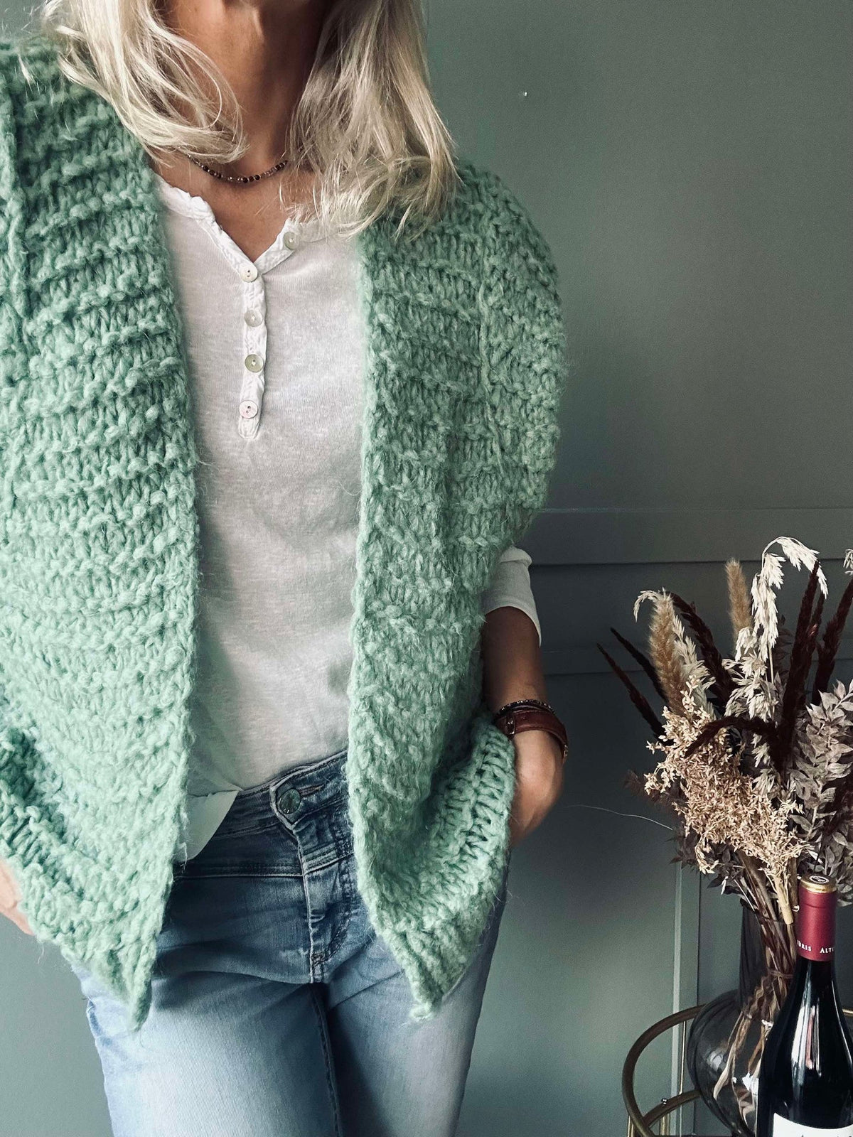 Vest - Gedempt groen