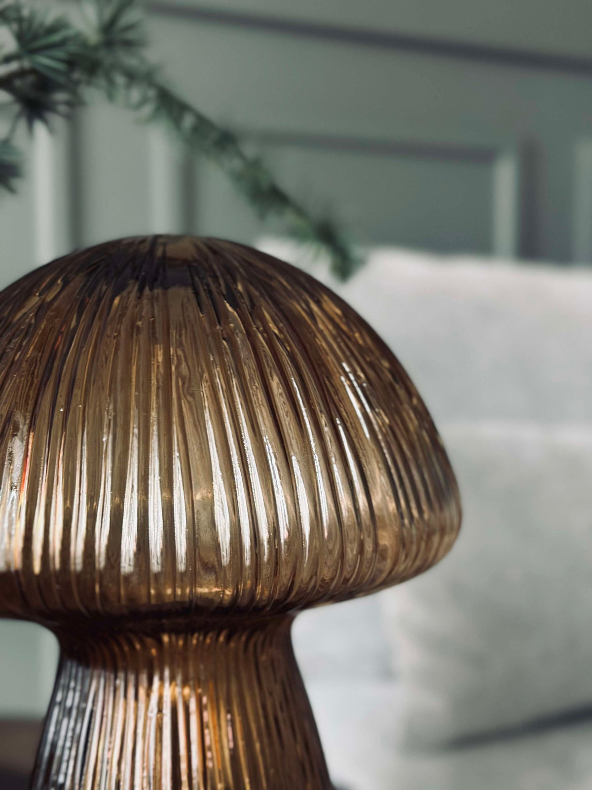 Mushroom met ribbels 25cm - Goud
