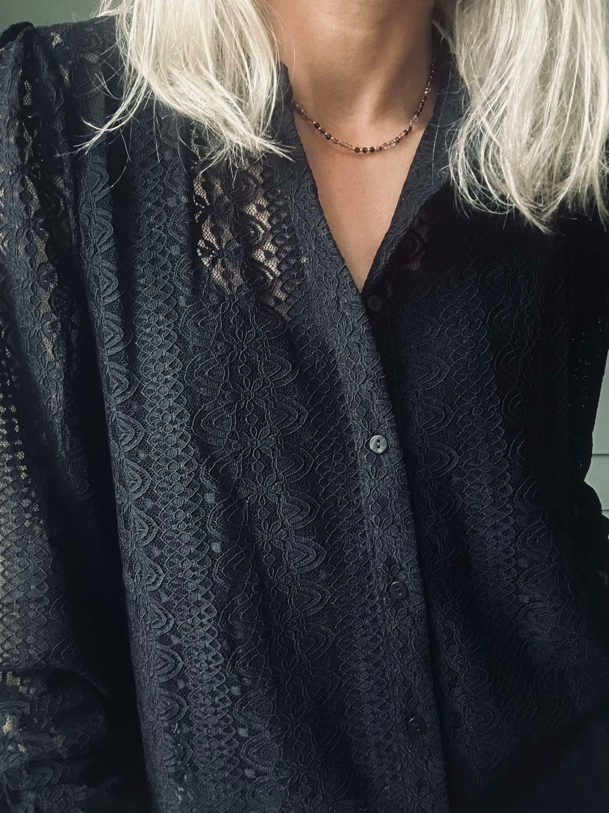 Blouse met kant – Black