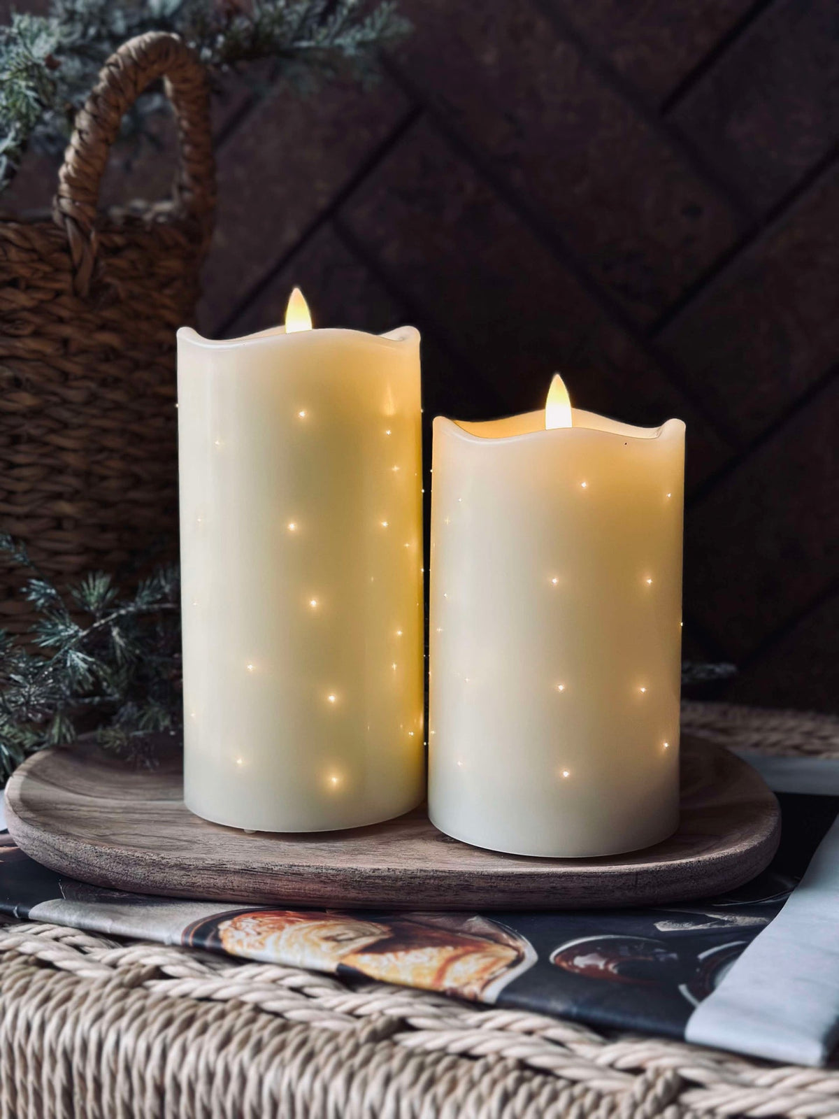 LED Blokkaars Twinkle - 12,5 cm Crème