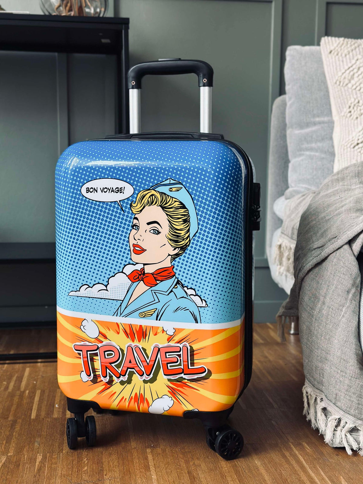 Trolleykoffer - 55 cm - Blauw