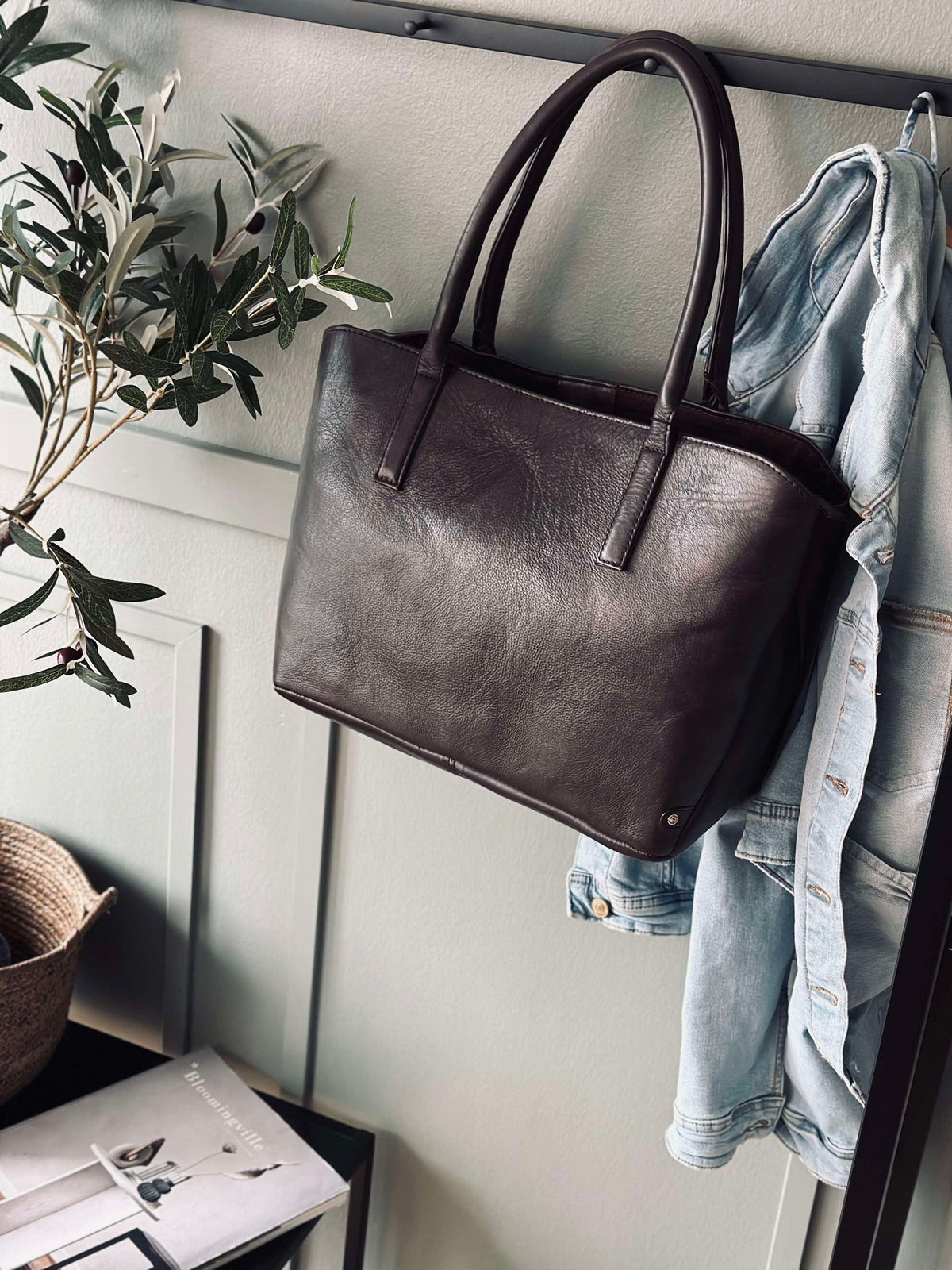 Werkstas / shopper Brown  – Soft leather