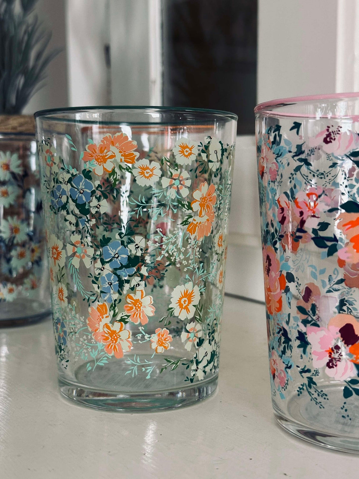 Drinkglazen Flora - set van 4 stuks