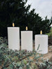LED Stompkaarsen met ribbelstructuur 3 st. - Buiten Wit