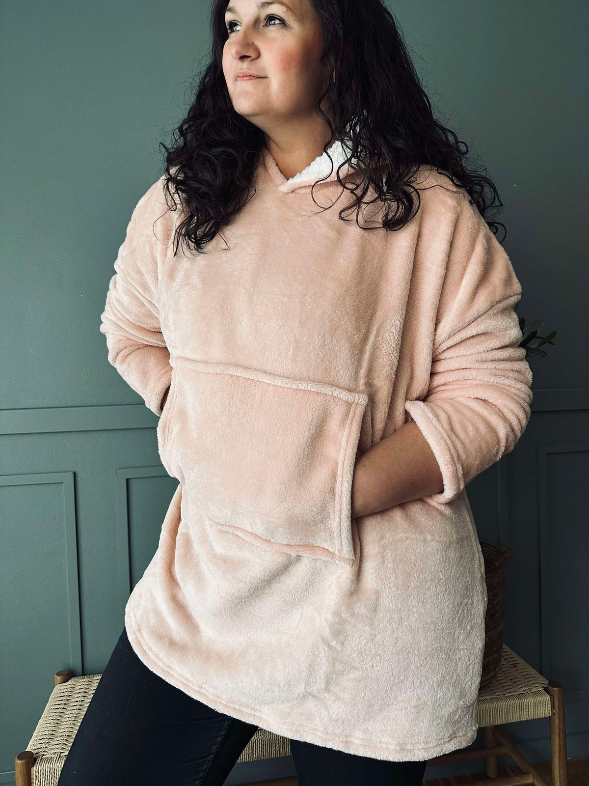 Hoodie Fleece Roze - Oversize