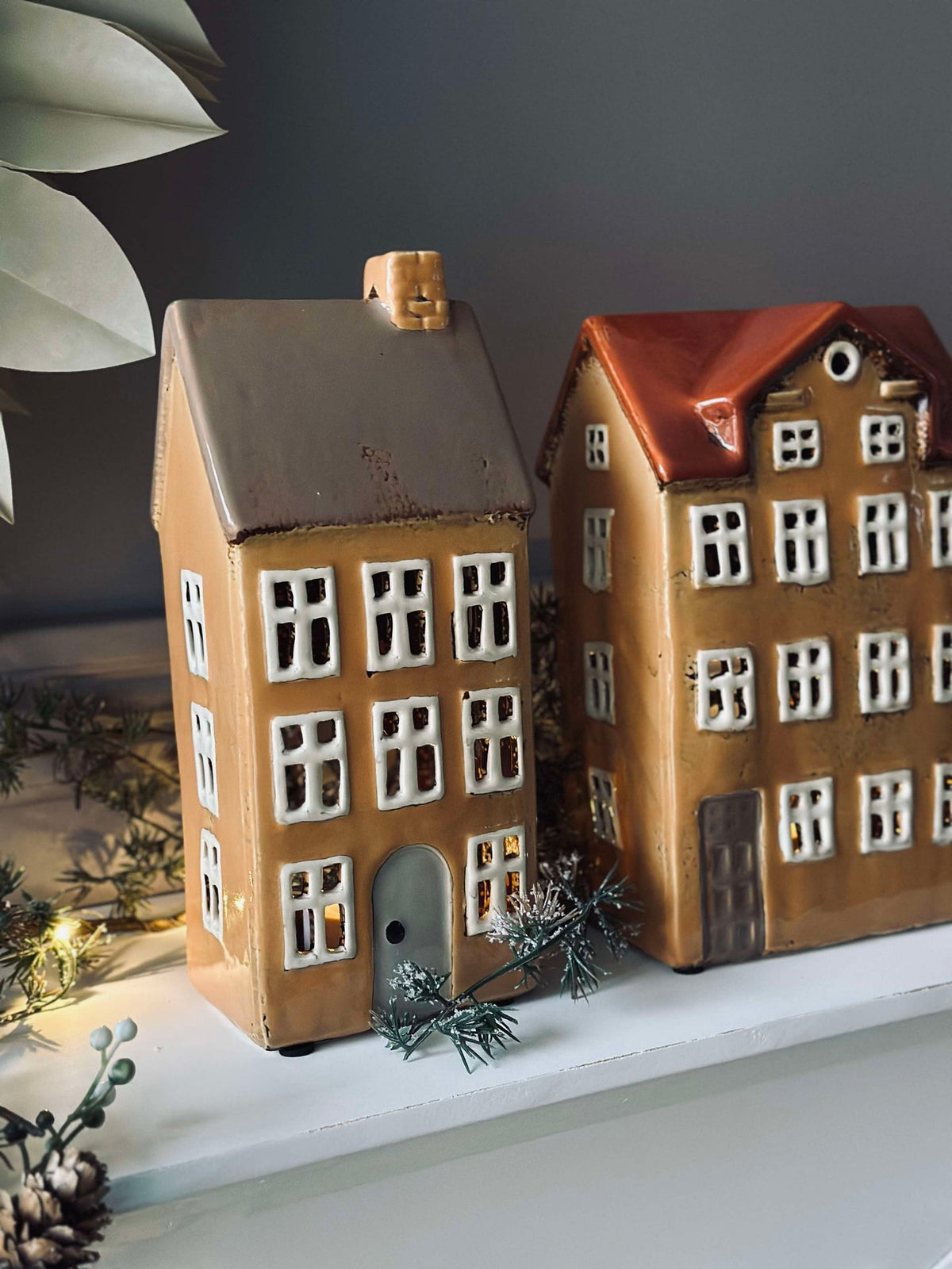 Lantaarnhuisje Keramiek - Geel