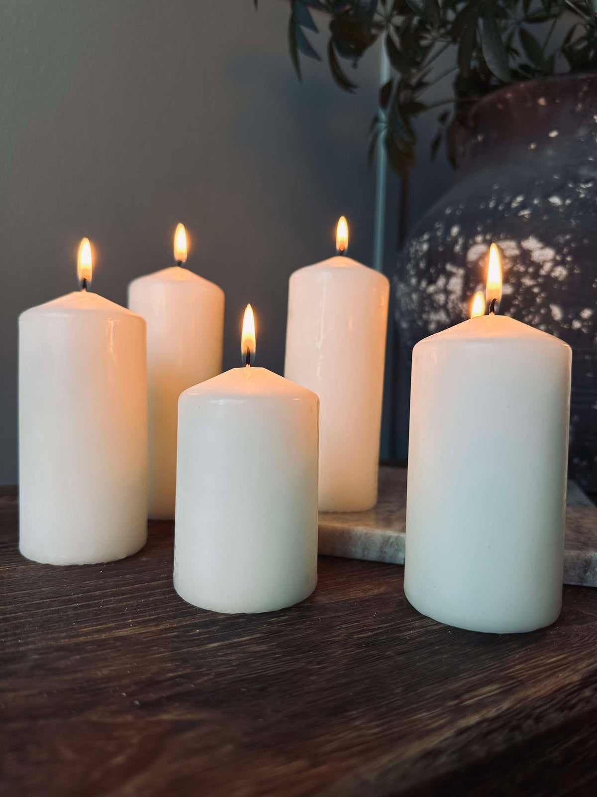 Stompkaarsen - Set van 7 stuks - Wit