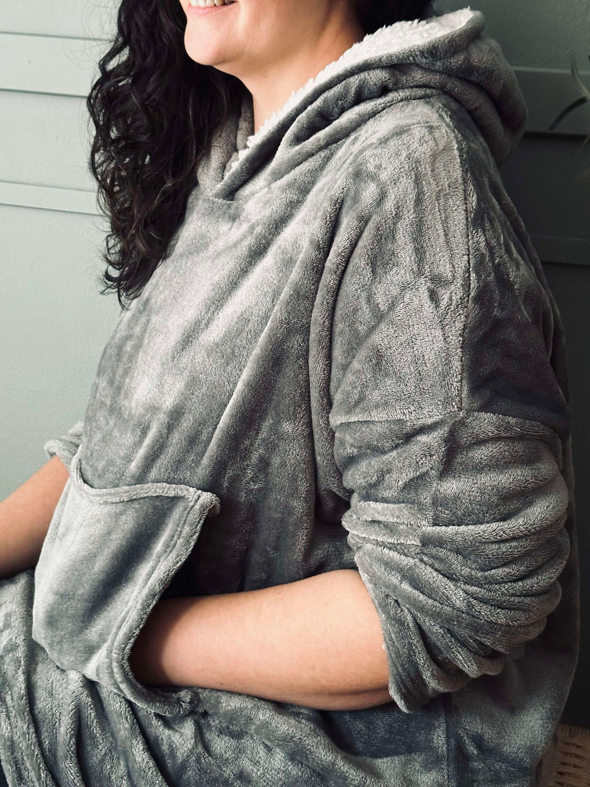 Hoodie Fleece Grijs - Oversize