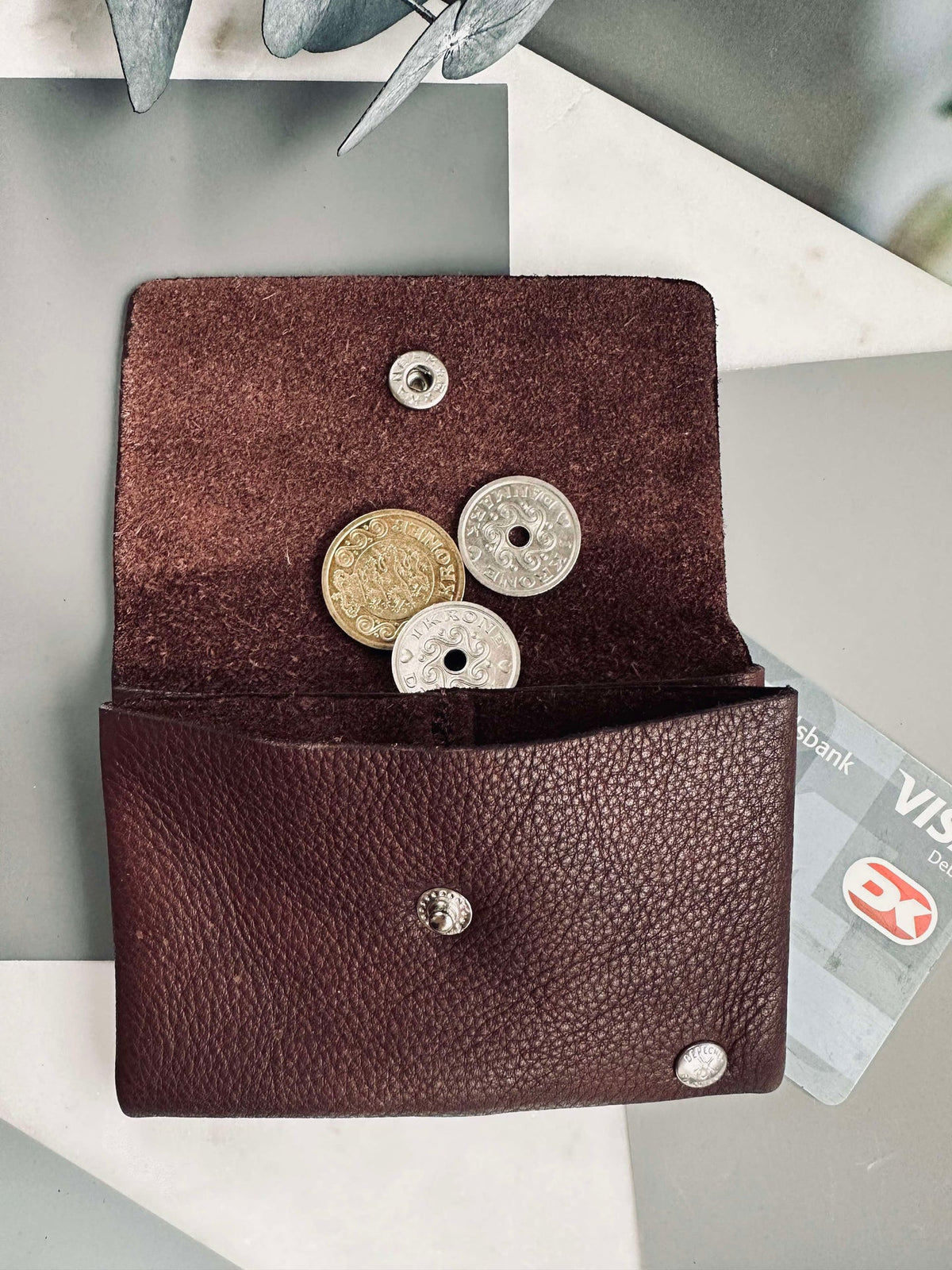 Portemonnee Aura small Dark Brown