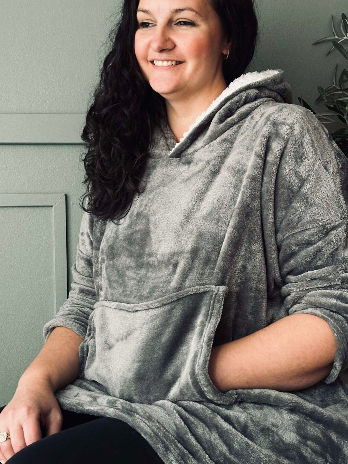 Hoodie Fleece Grijs - Oversize