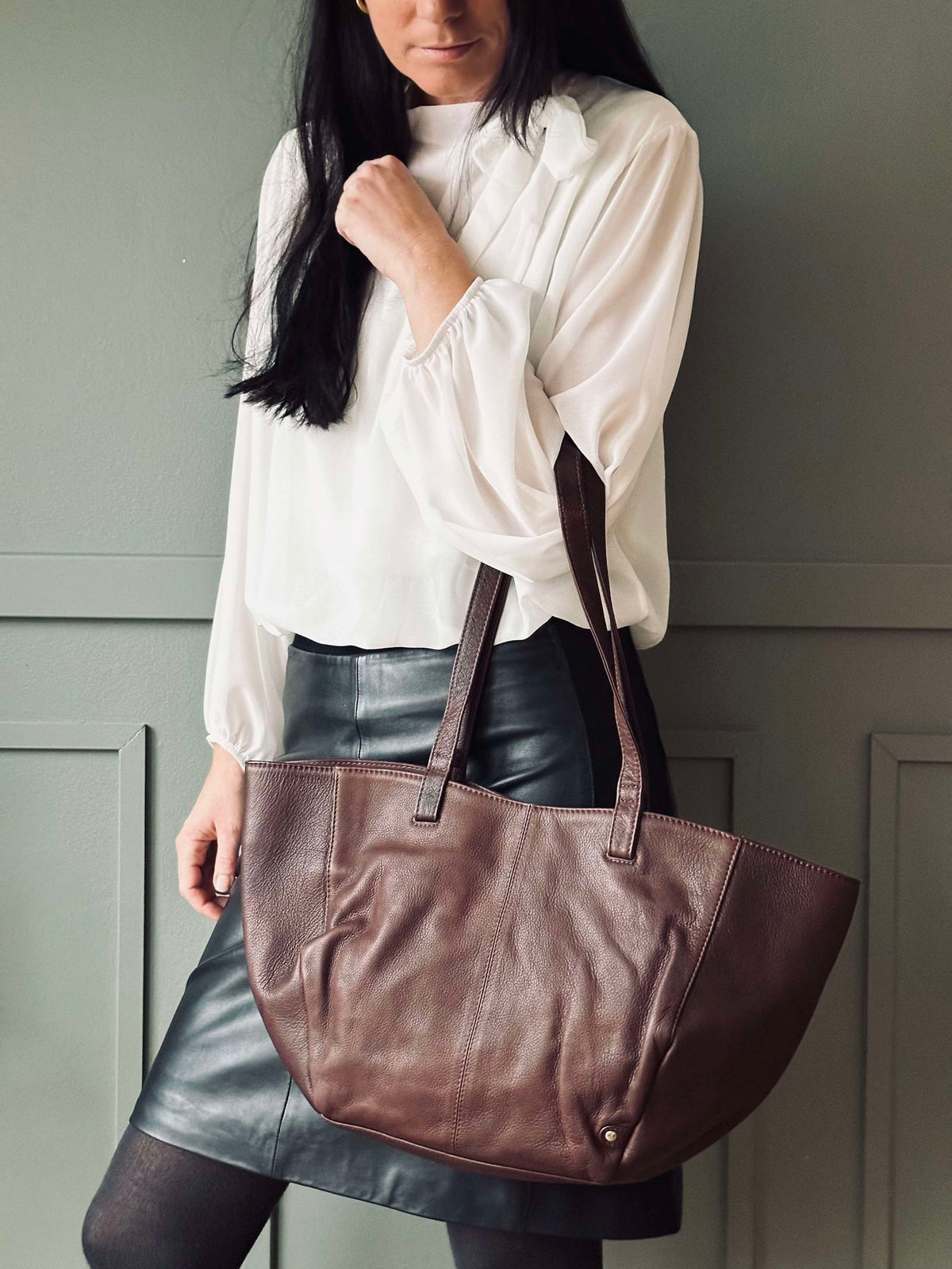 Shopper Aura – Bruin leer