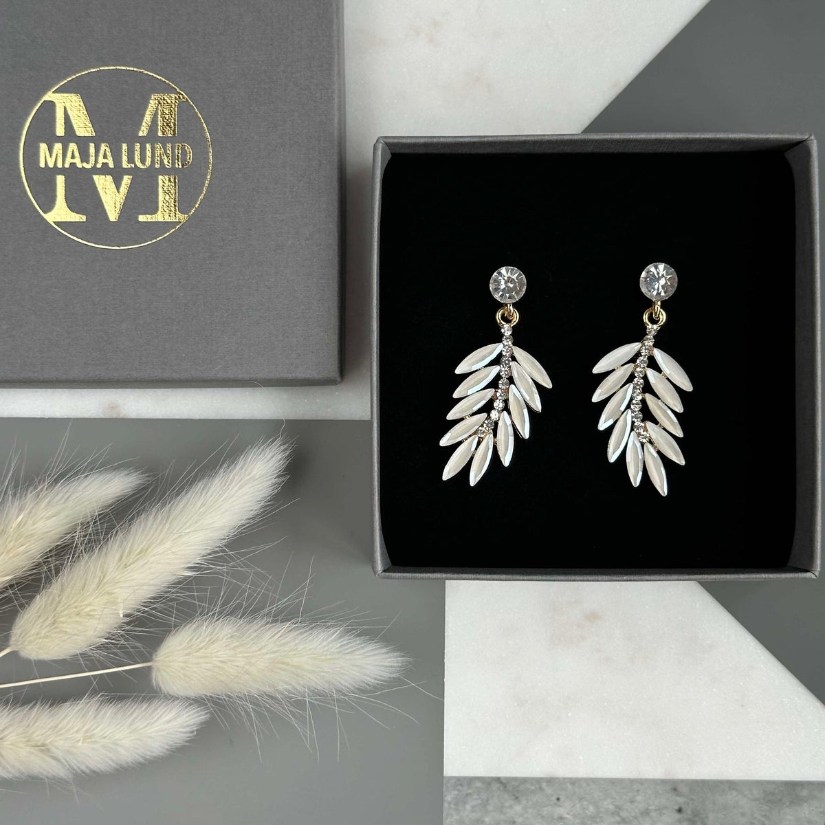 Oorbellen Feather - White
