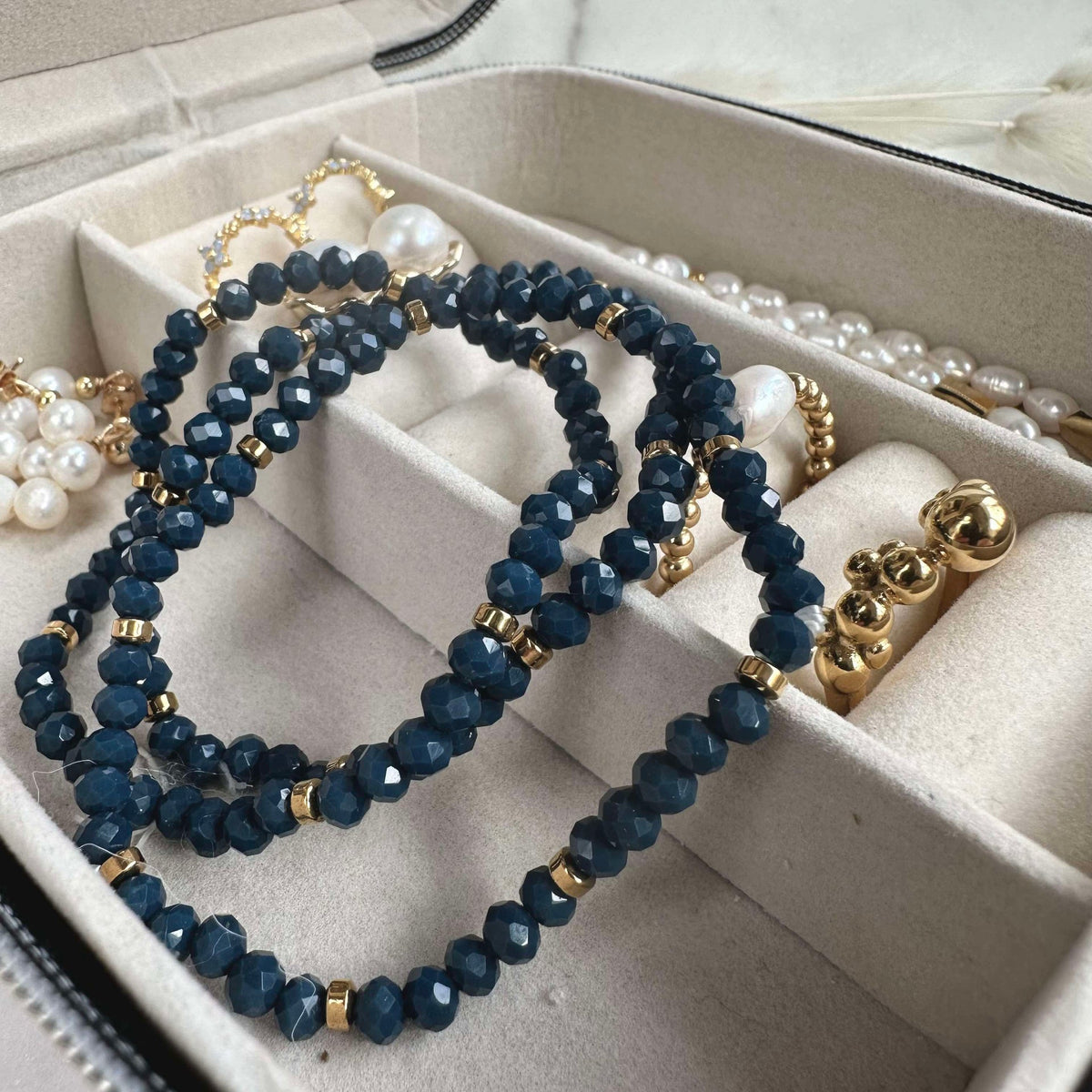 Armband Merle Zeeblauw - Set van 3 stuks