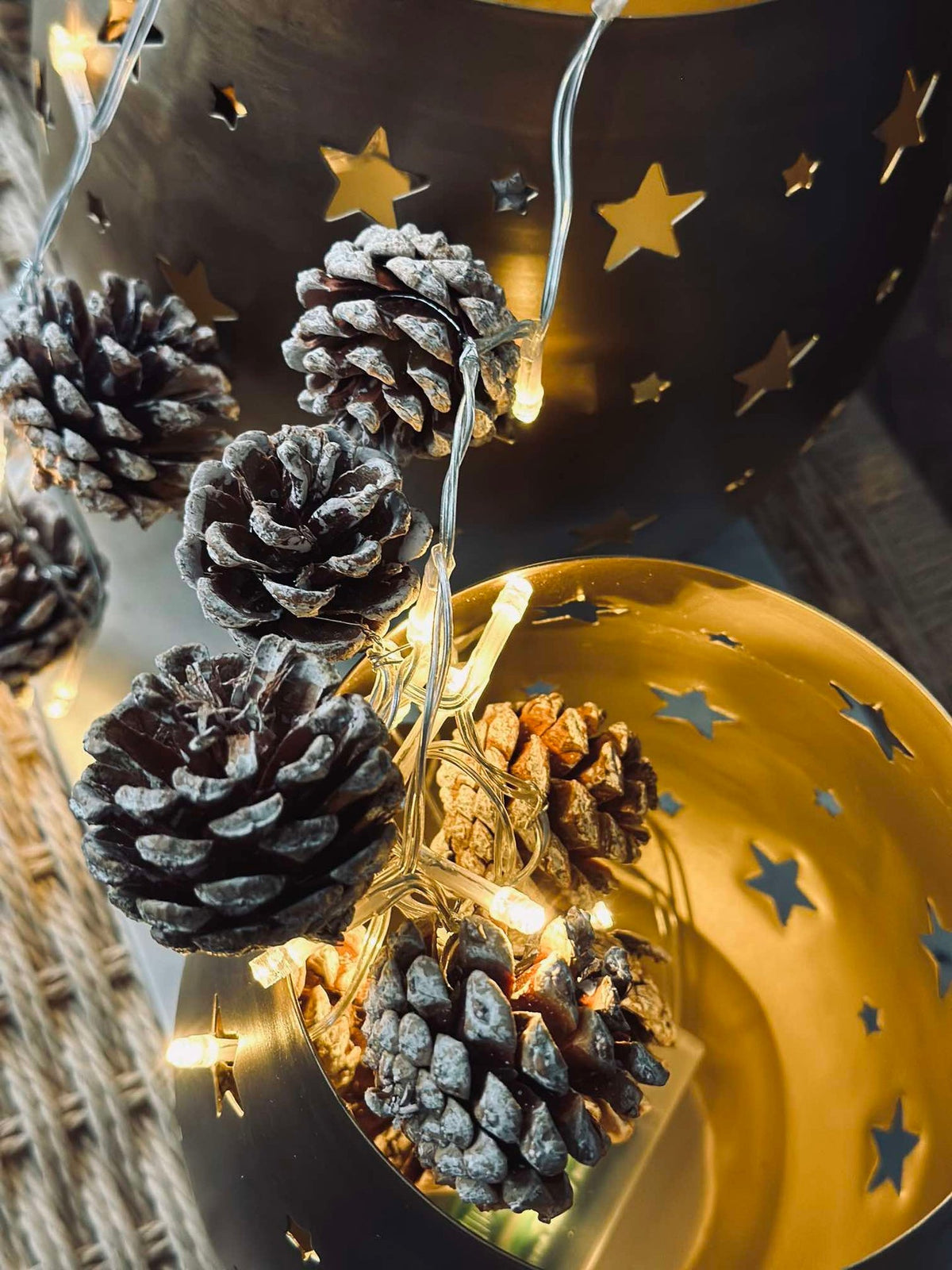 Lichtslinger met kleine dennenappels