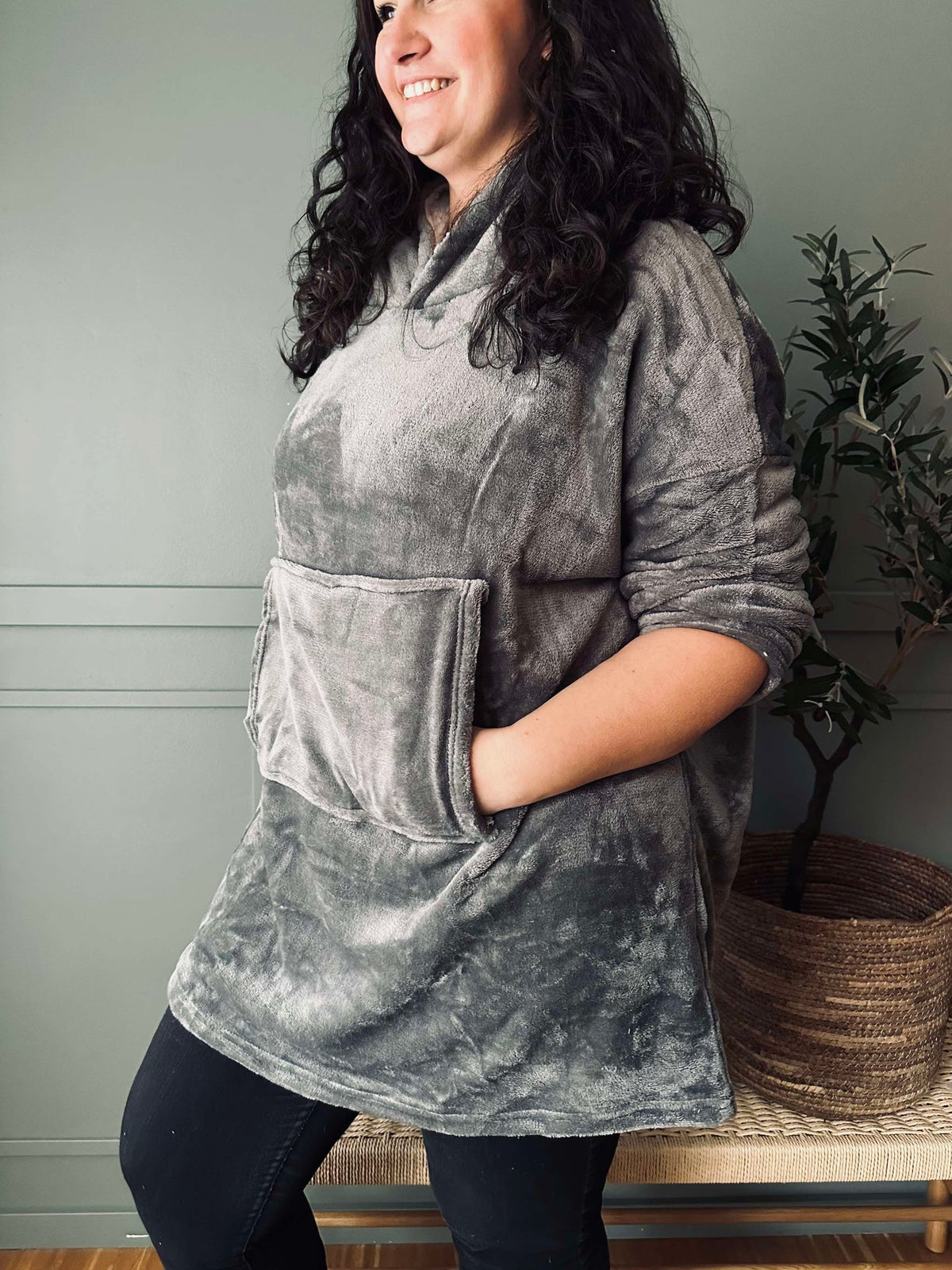 Hoodie Fleece Grijs - Oversize