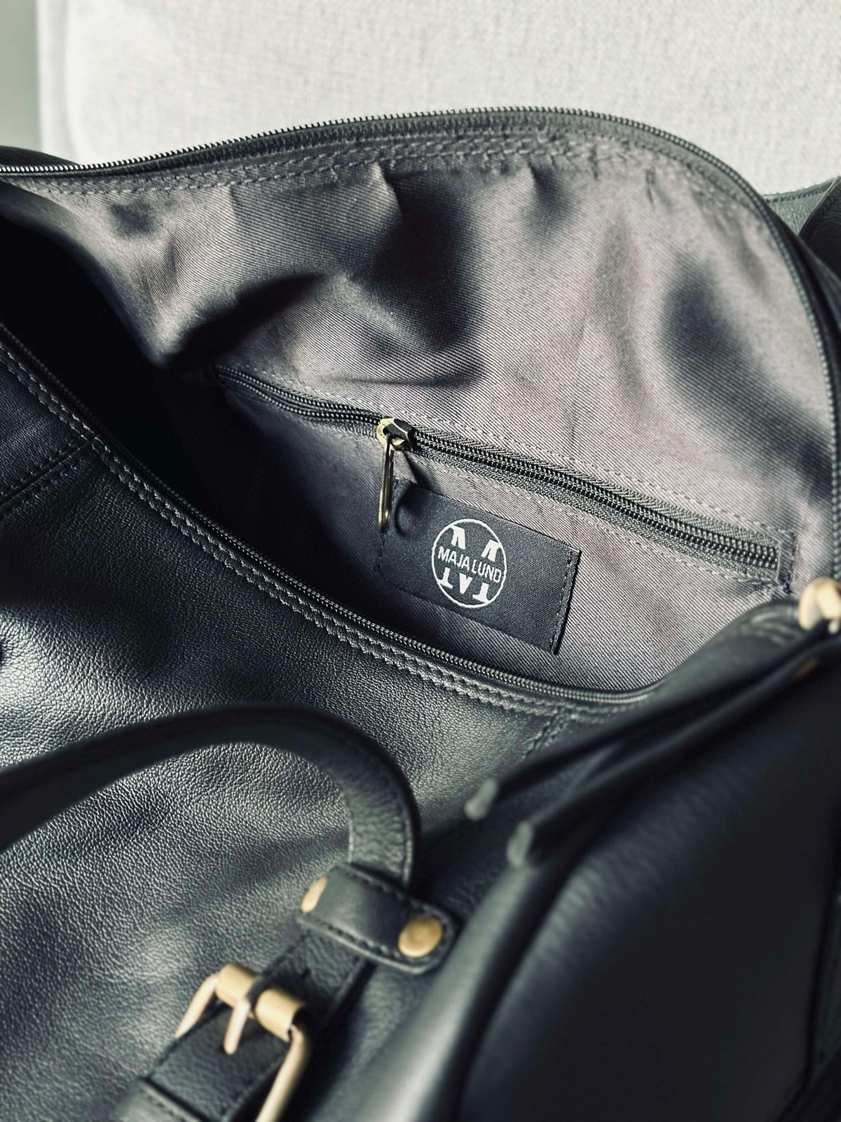 Trainings tas BLACK leather