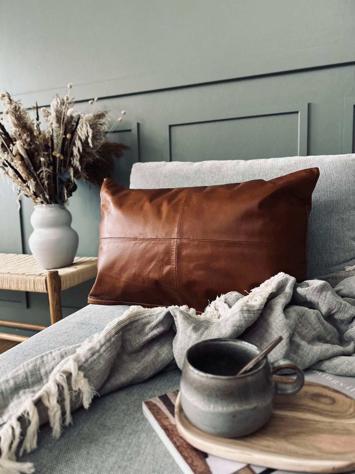 Kussenhoes Leer - Cognac 40x60