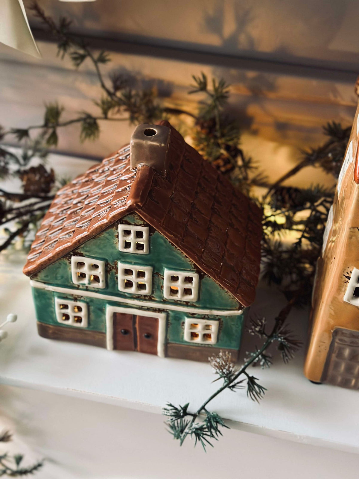 Licht huis keramiek - groen