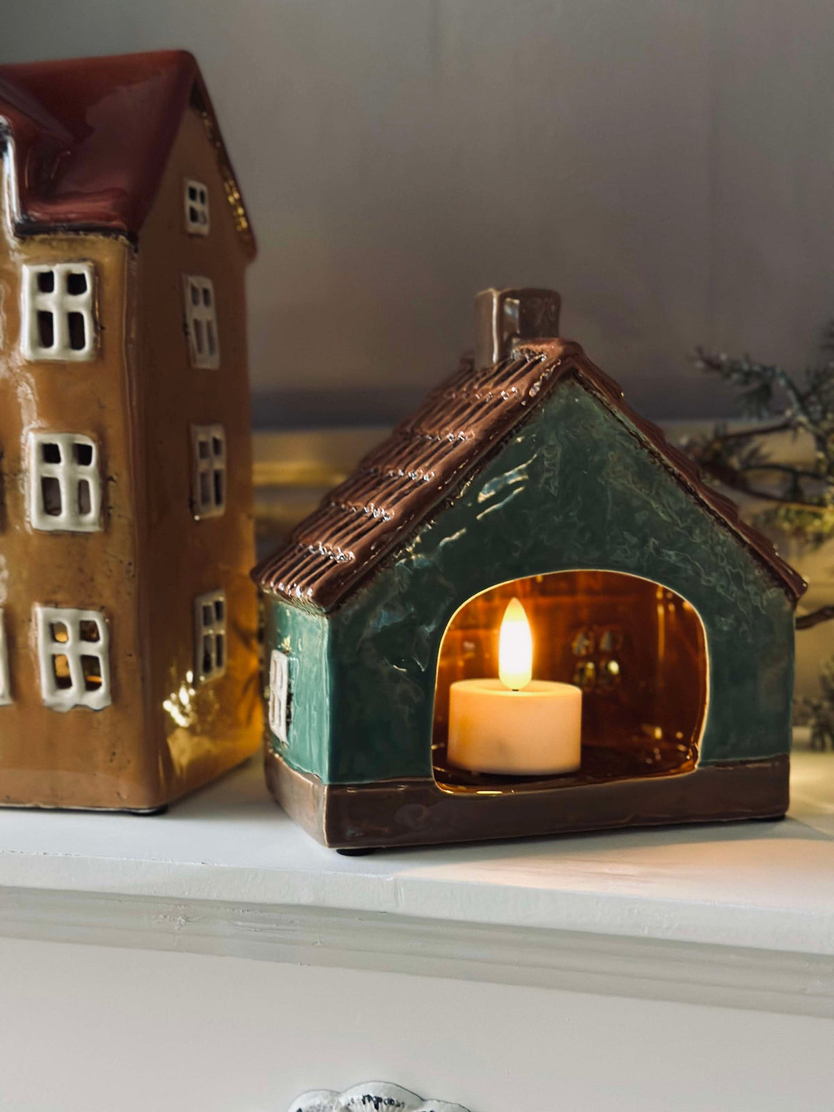 Licht huis keramiek - groen