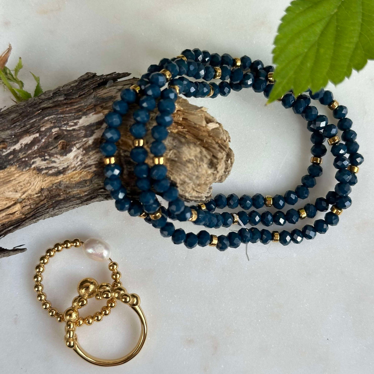 Armband Merle Zeeblauw - Set van 3 stuks