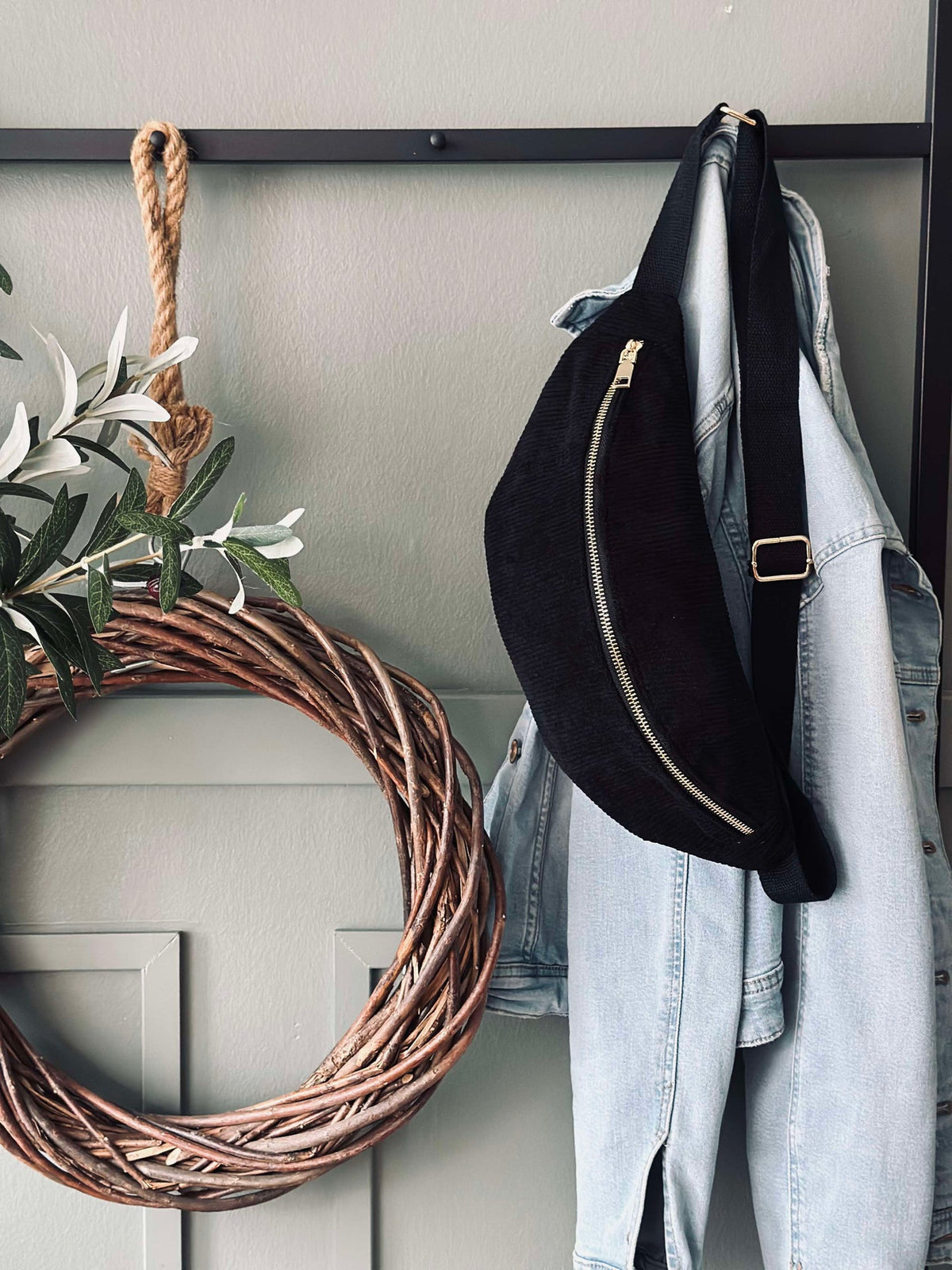 Bumbag - Zwarte corduroy