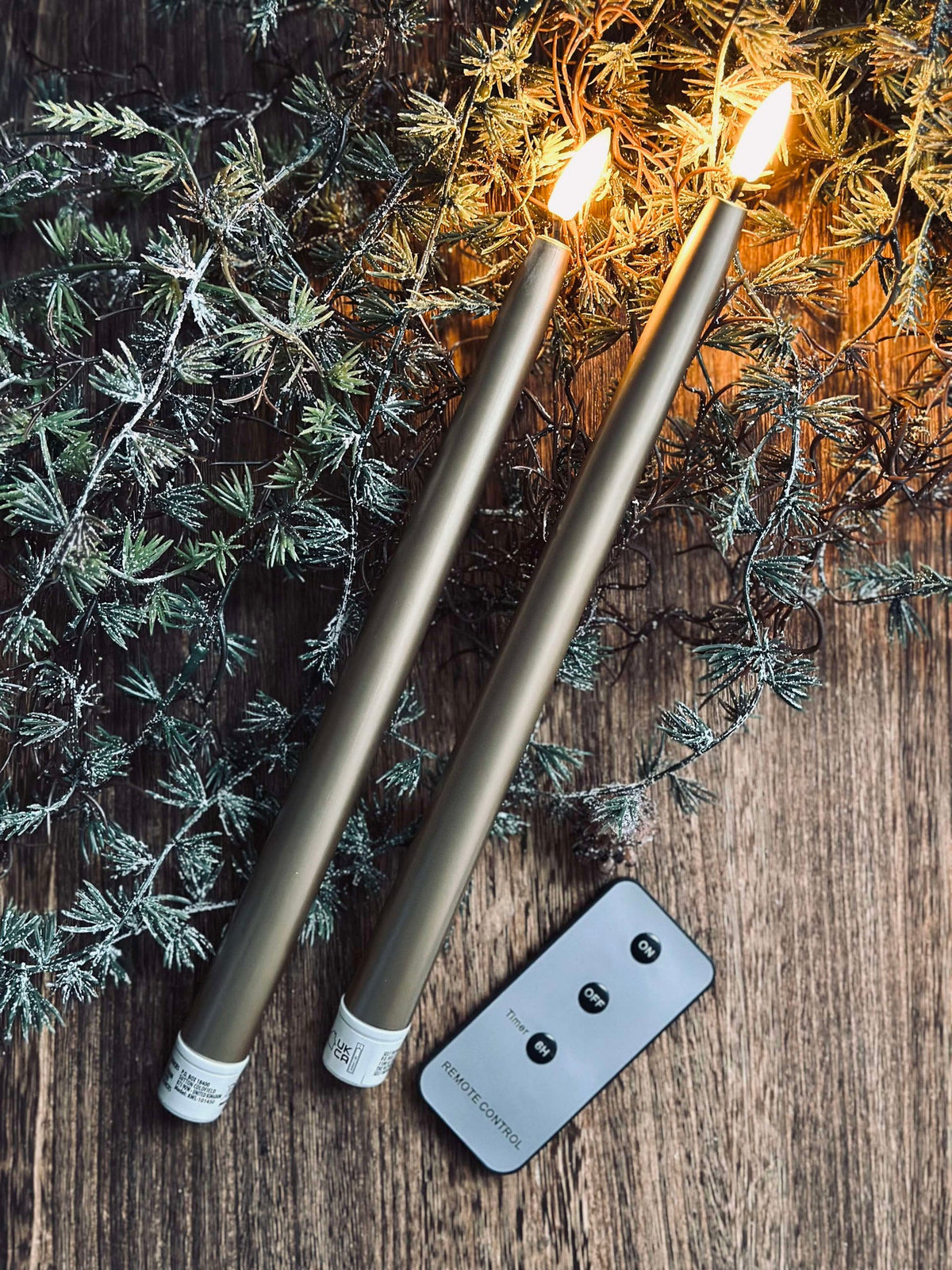 LED Tafelkaarsen 2 st - Goud 27cm