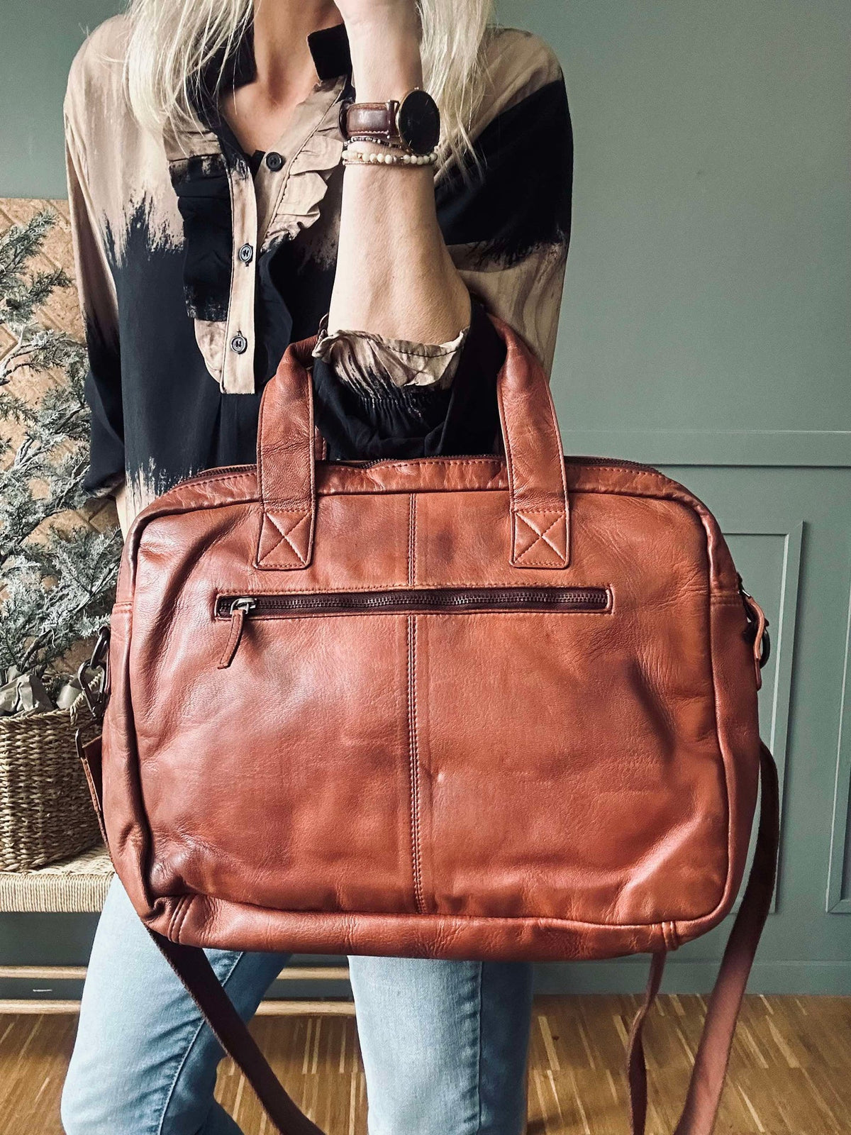 Werktas - Cognac Cow leather
