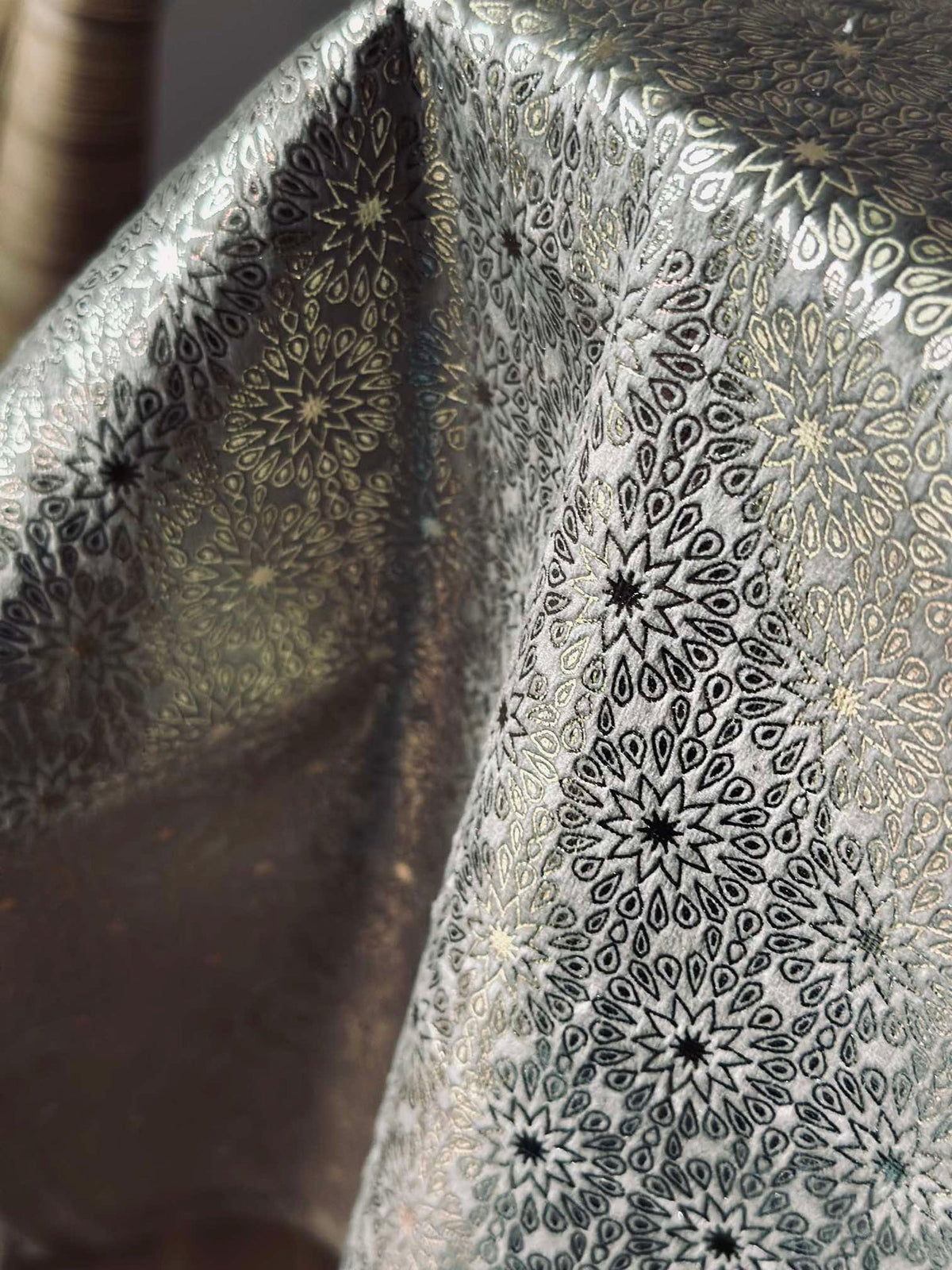 Tafelkleed Velours 145x250 cm - Donkerbeige