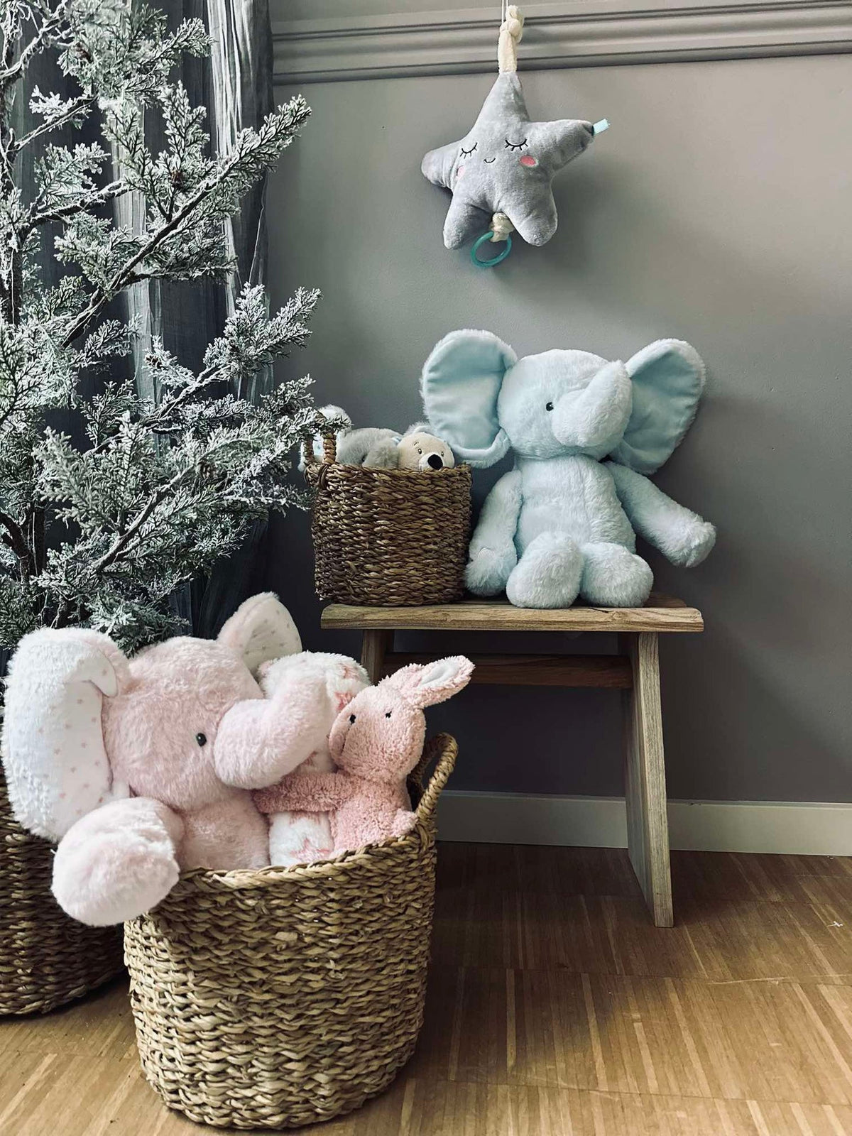 Olifantenknuffel 38cm - Lichtblauw