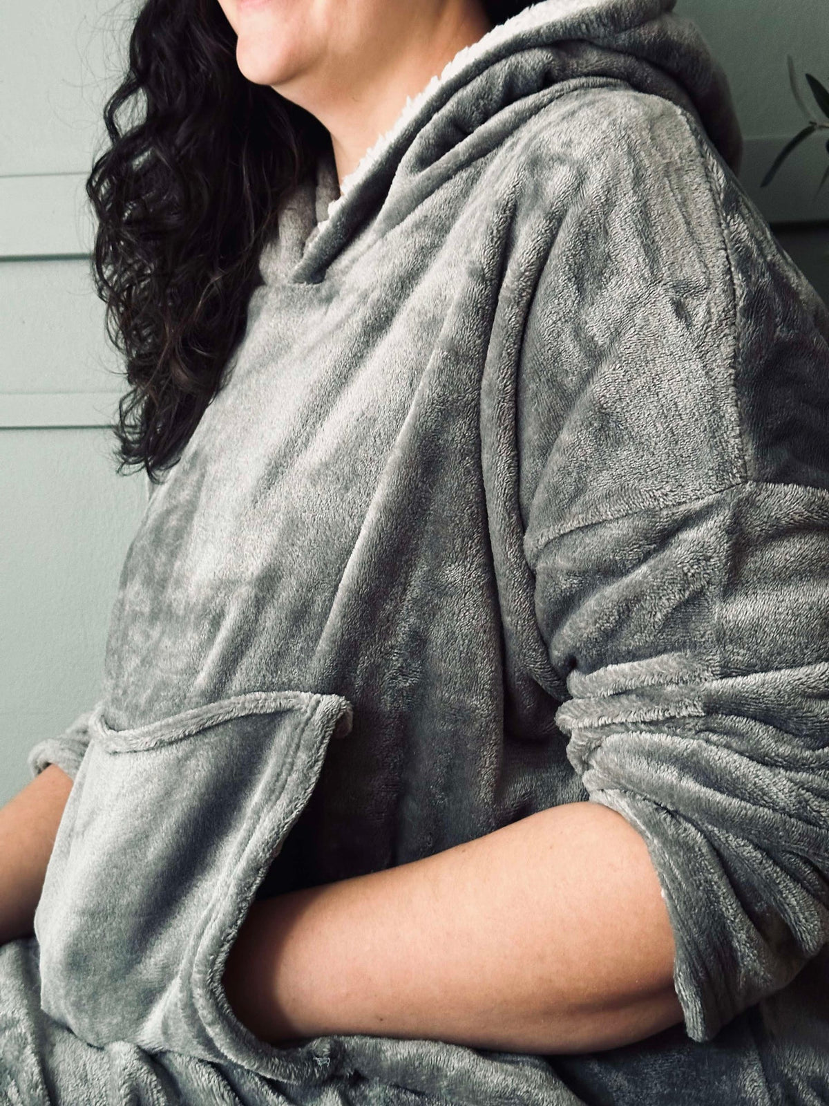 Hoodie Fleece Grijs - Oversize